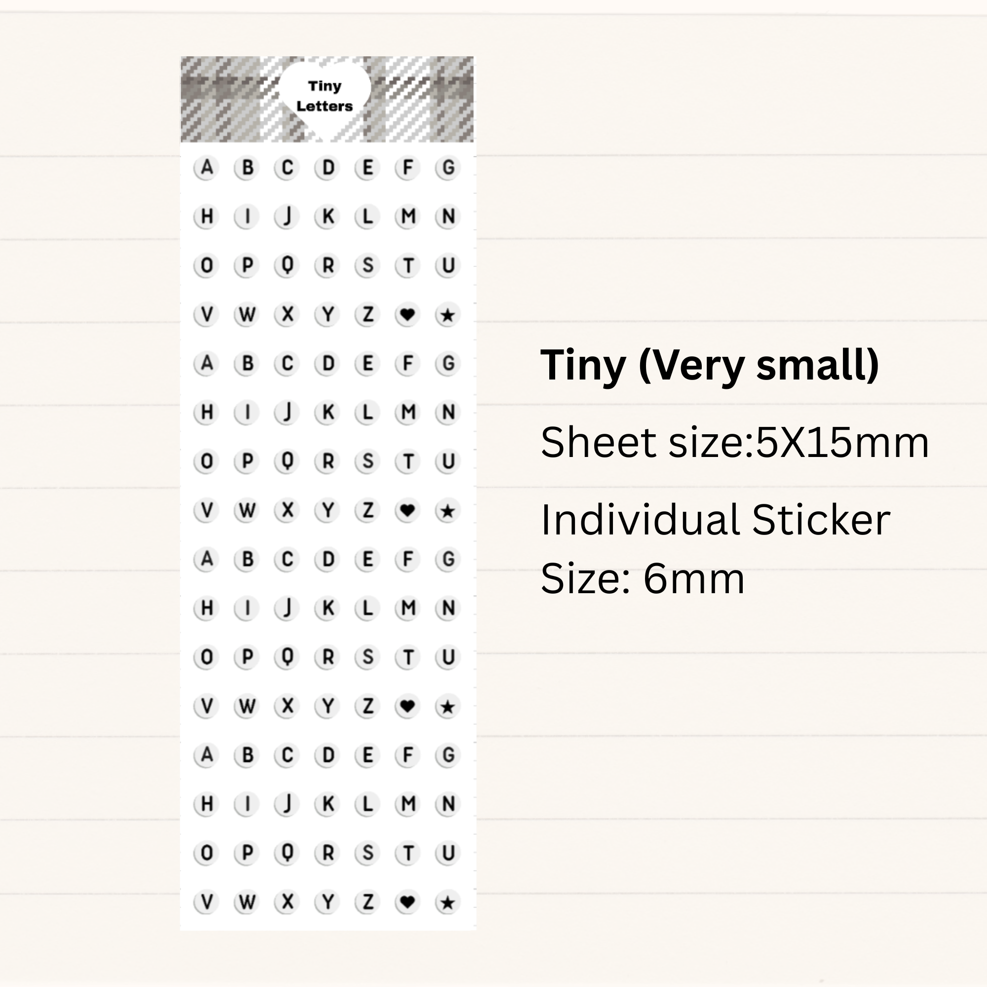 Handmade Little beads Alphabet Letter Sticker