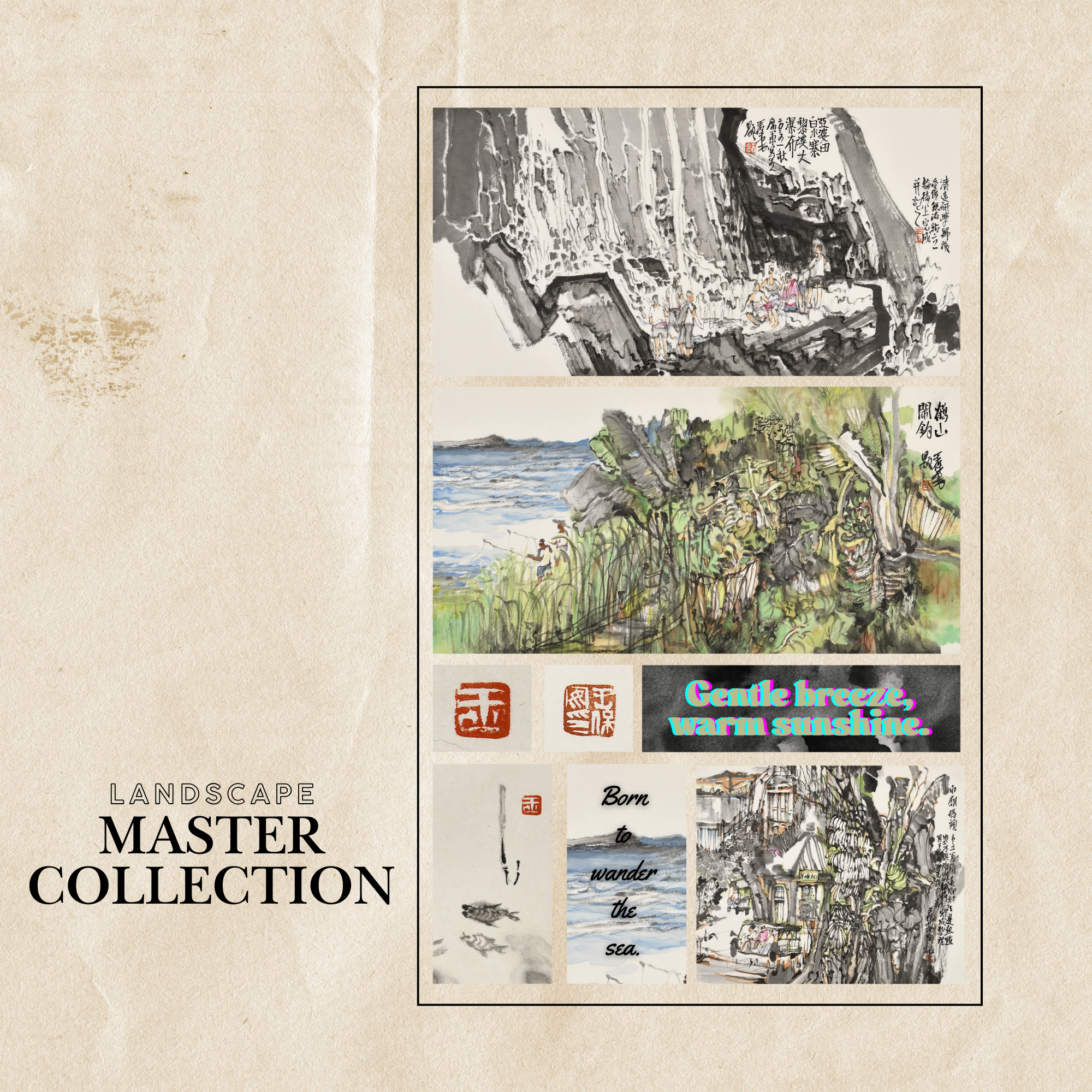Master Collection-Set of 3 sheets landscape sticker