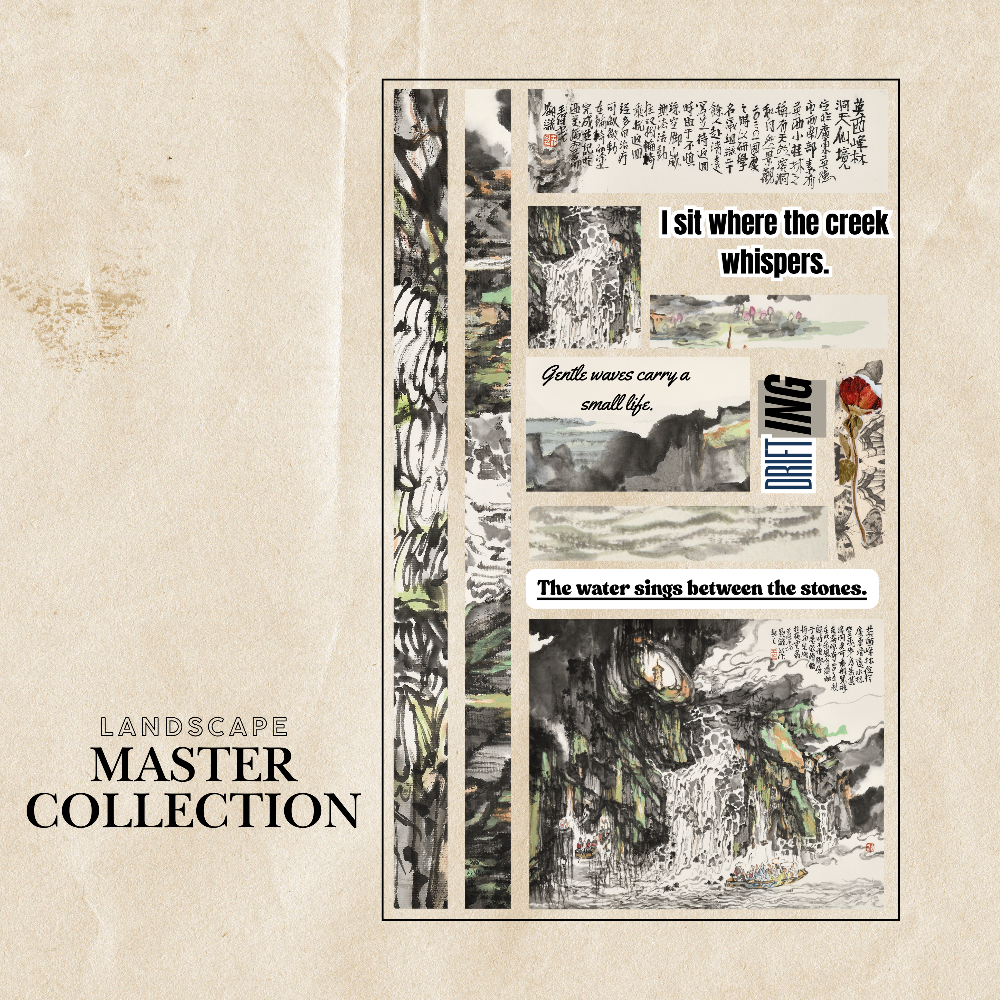 Master Collection-Set of 3 sheets landscape sticker