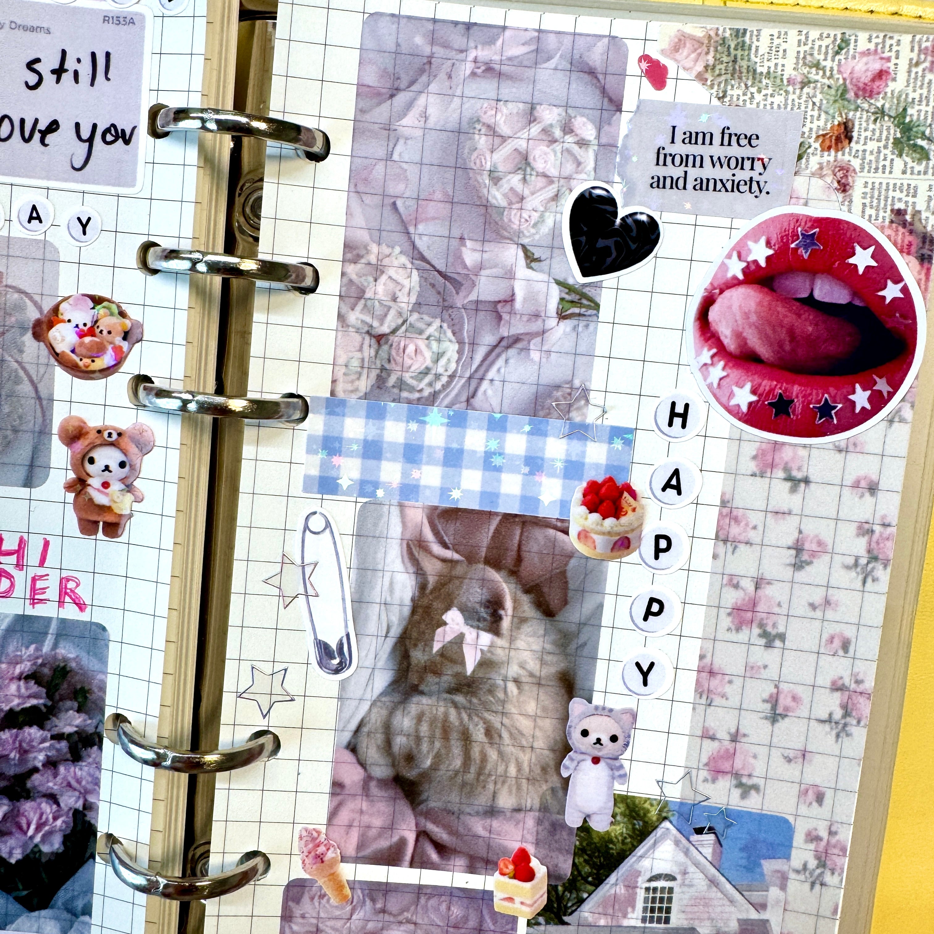 Set of 4 Sheets Romantic Pink Stickers