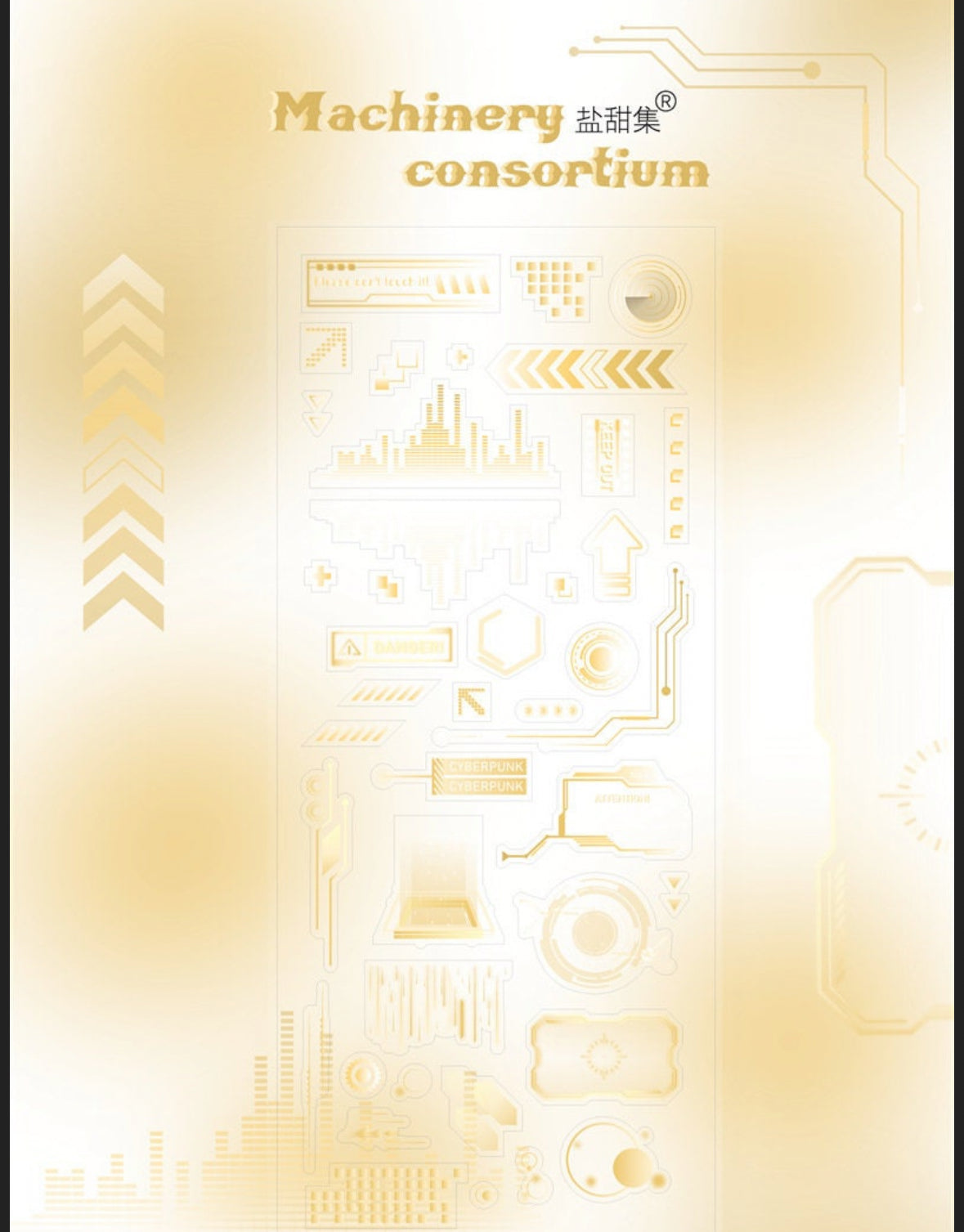 Cyberpunk deco sticker sheet