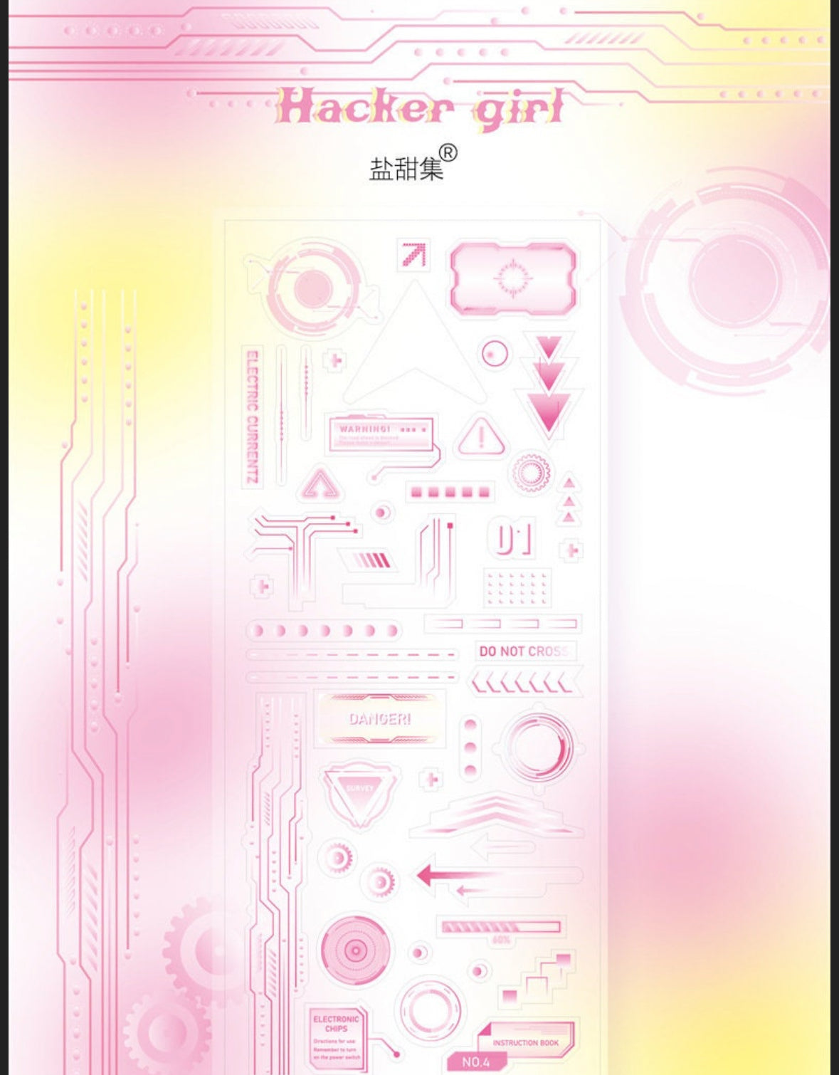 Cyberpunk deco sticker sheet