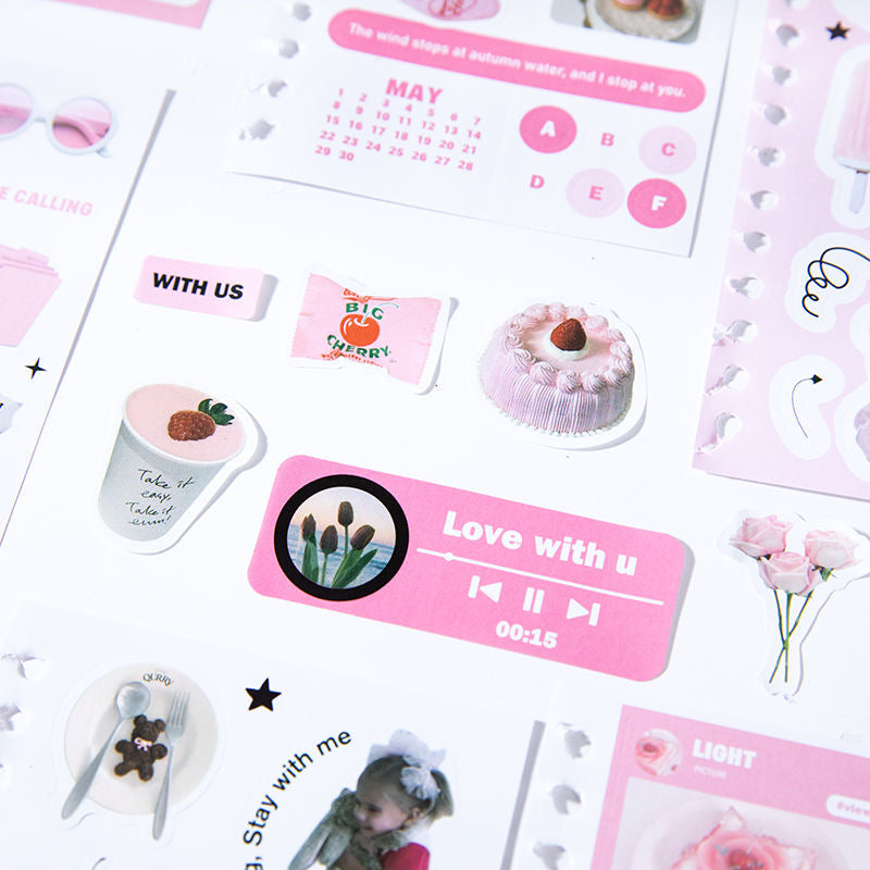 30 Pages Romance Coil Sticker Book