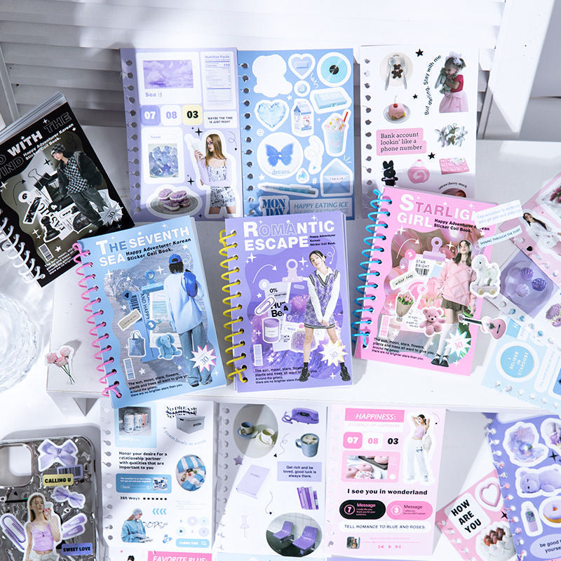30 Pages Romance Coil Sticker Book