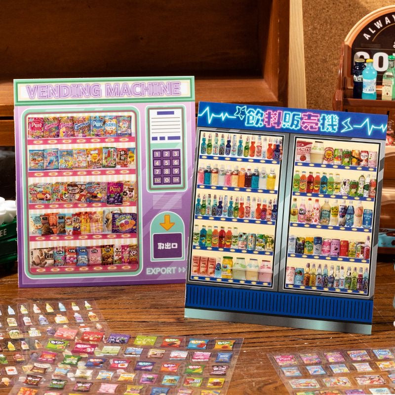 Beverage and Snacks Vending Machine Sticker Book