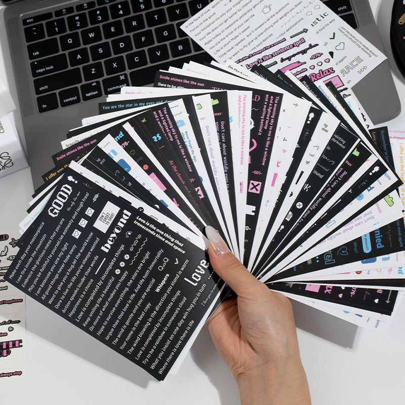 Between the Lines Series INS-style Text Themed Stickers for Journals