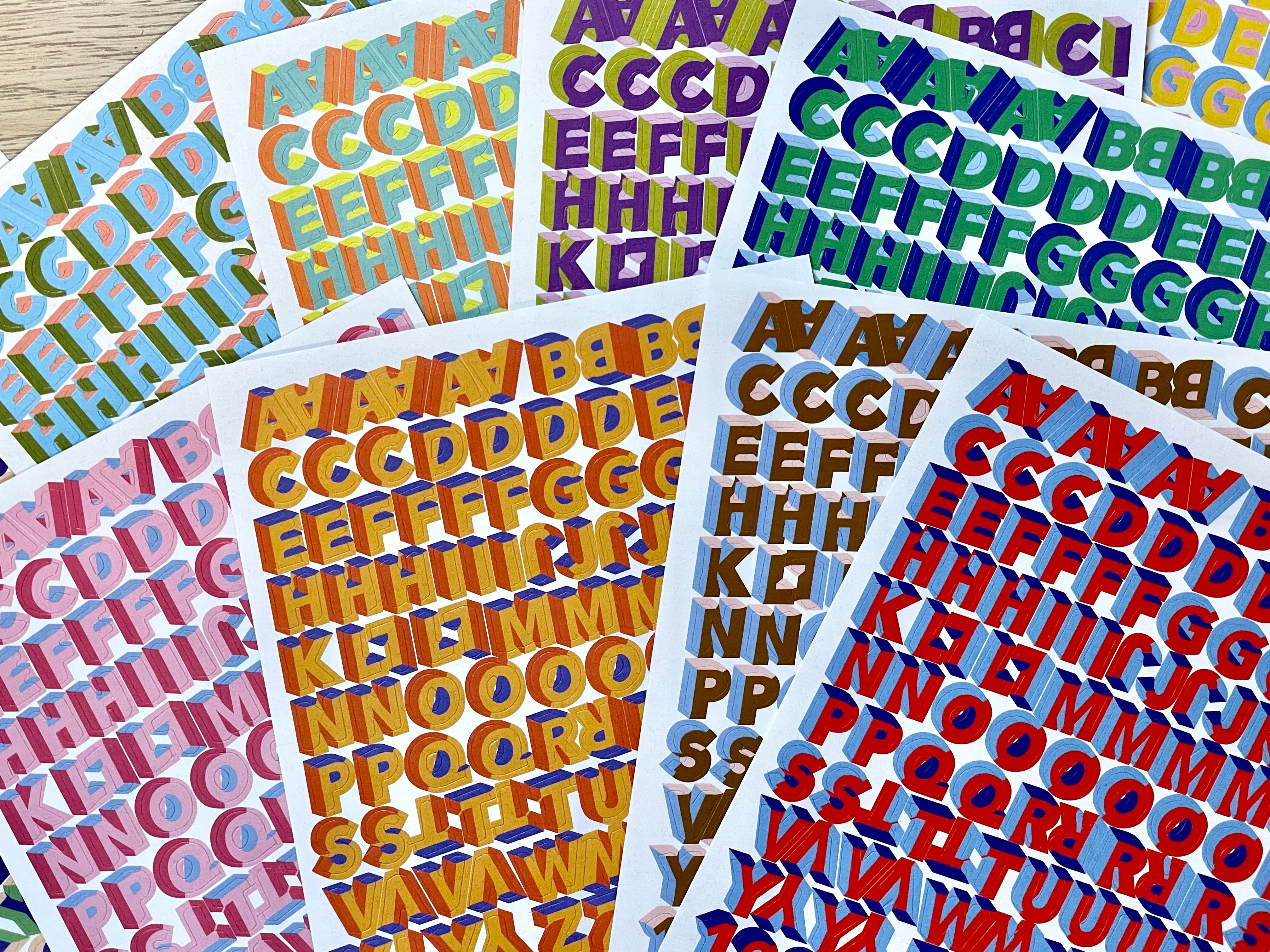 letter stickers, scrapbooking stickers, kawaii stickers, number stickers, toploader stickers