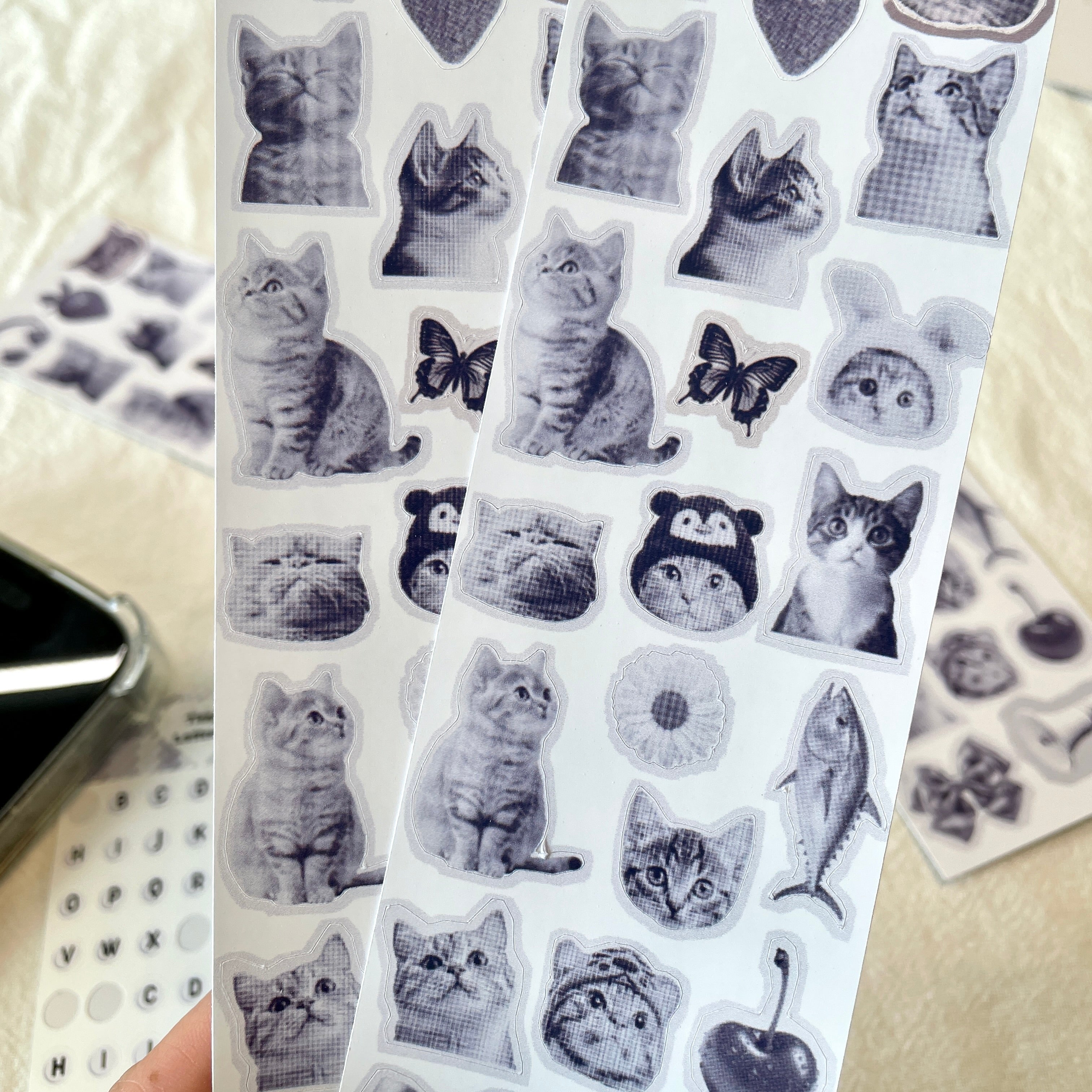 Retro Kawaii Cat Sticker Sheet