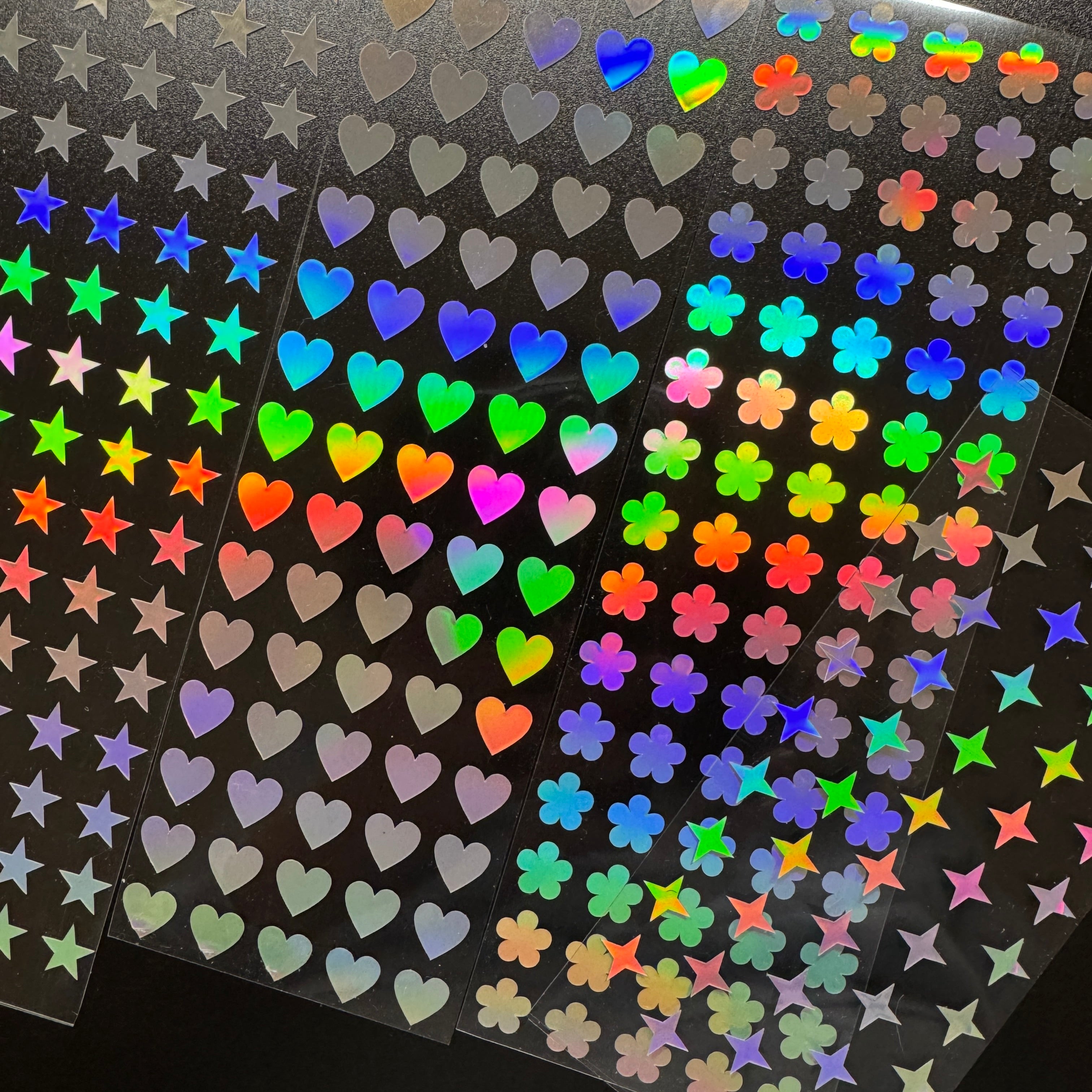 Holographic stickers, kpop stickers, toploader stickers