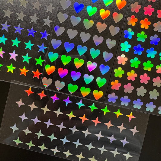 Holographic stickers, kpop stickers, toploader stickers