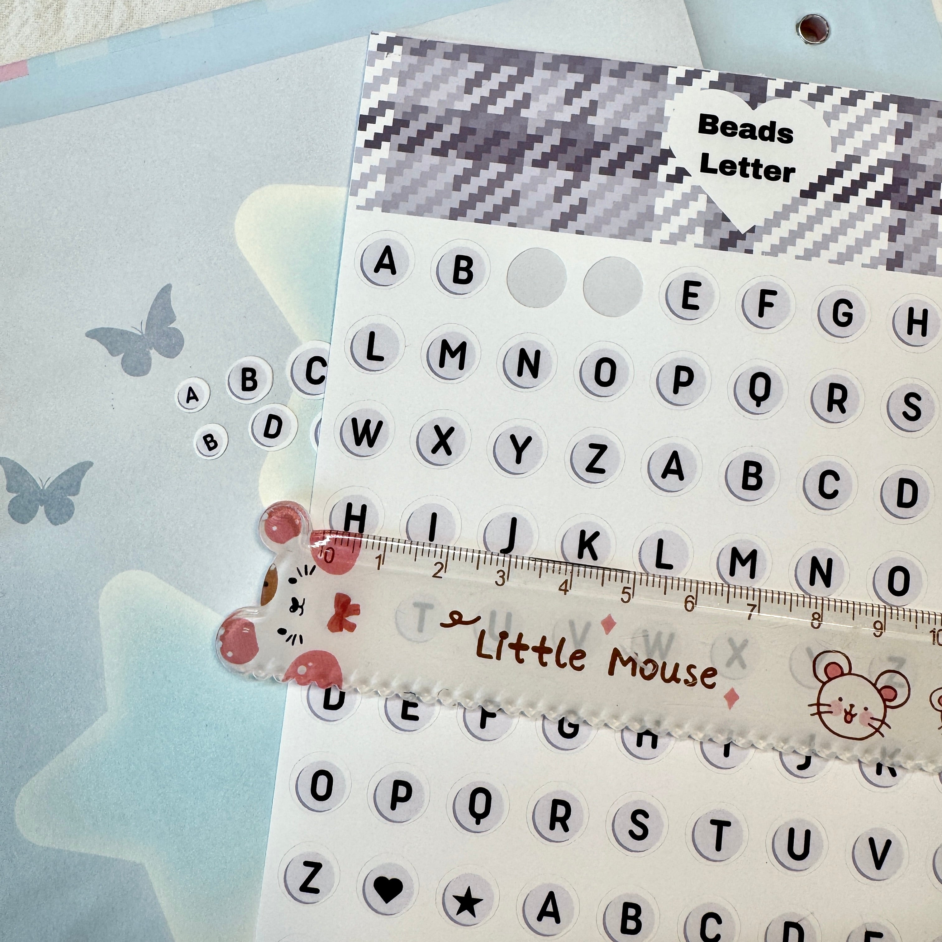 Little beads Alphabet Letter Sticker