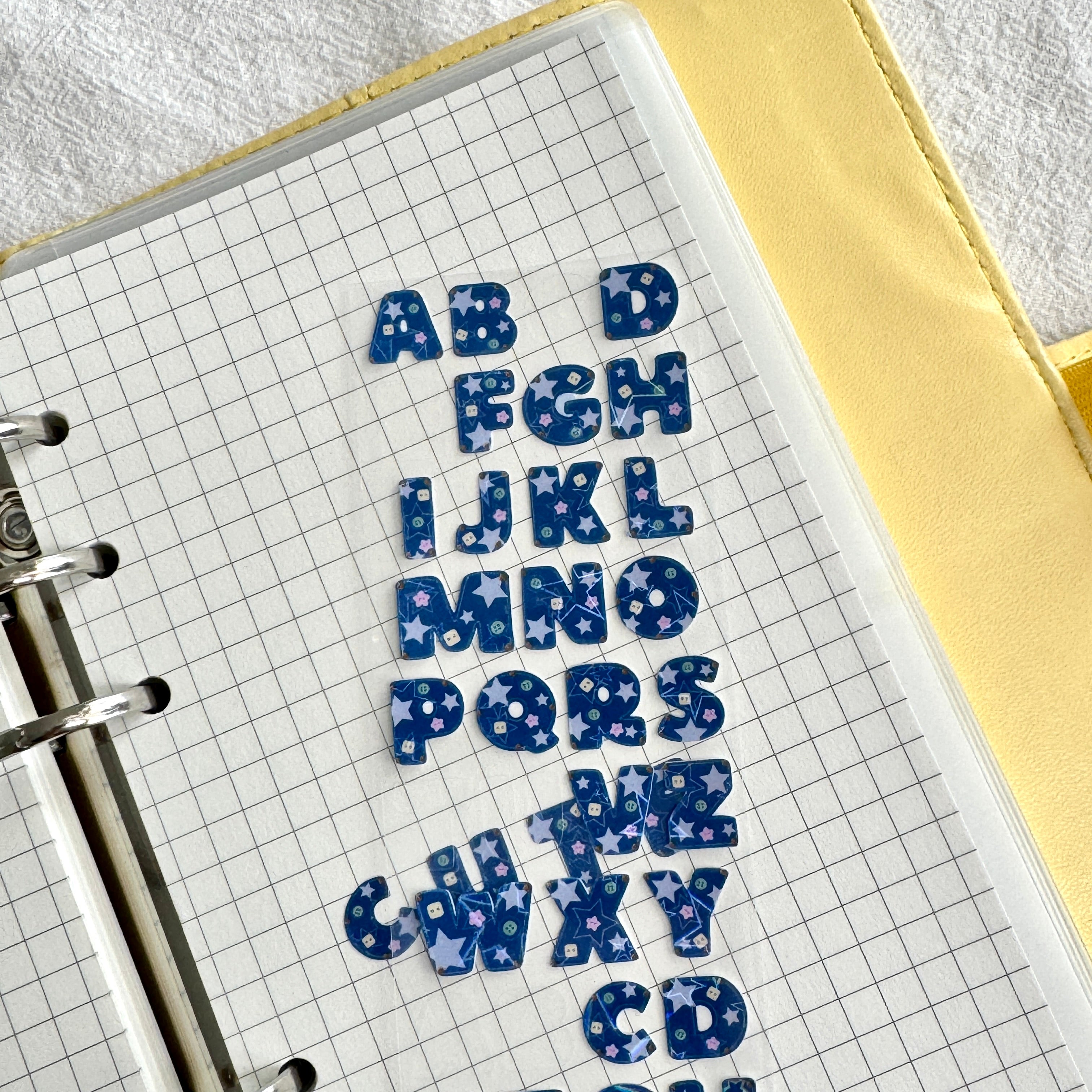 Denim Letters Sticker Sheet