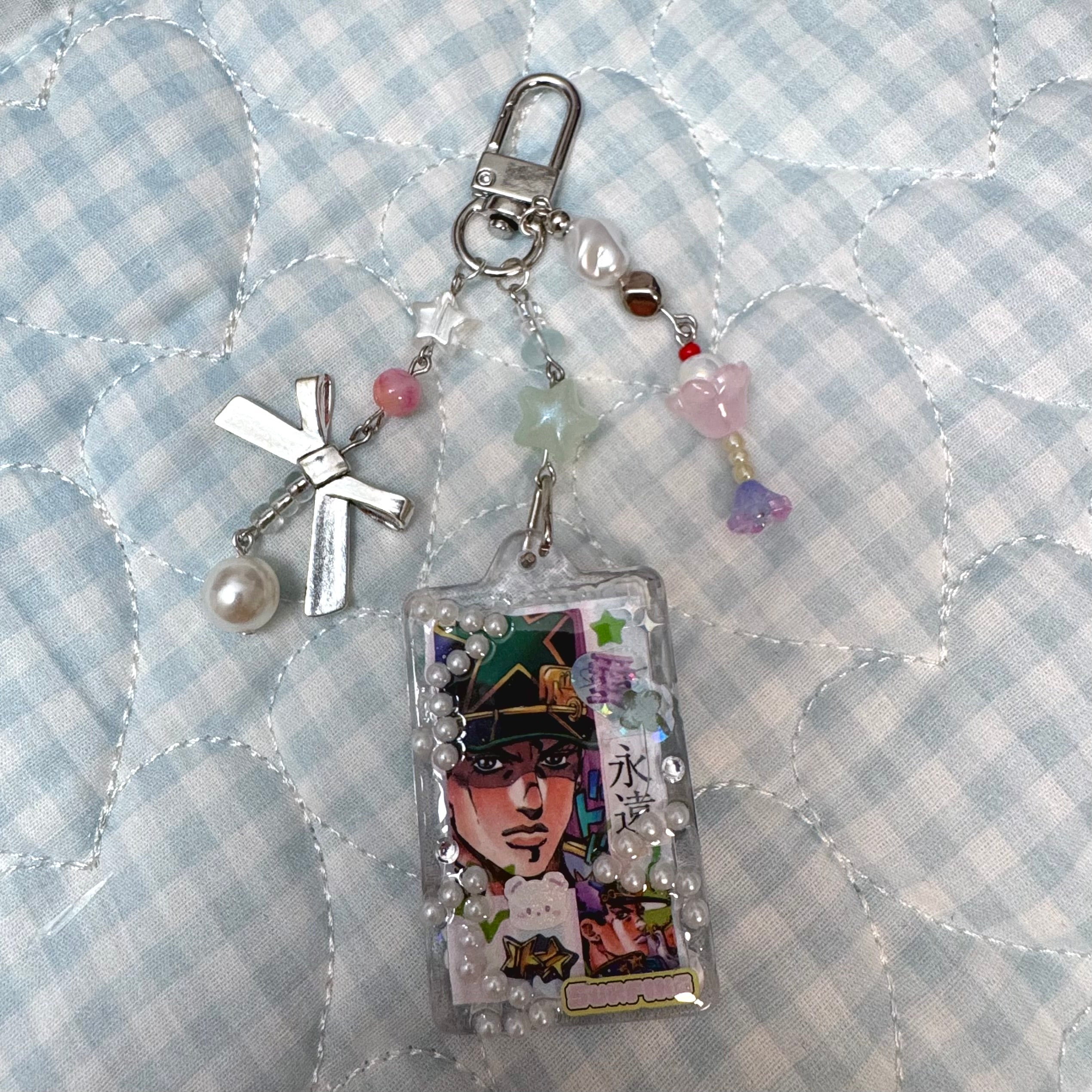 Decorated key chain with charms