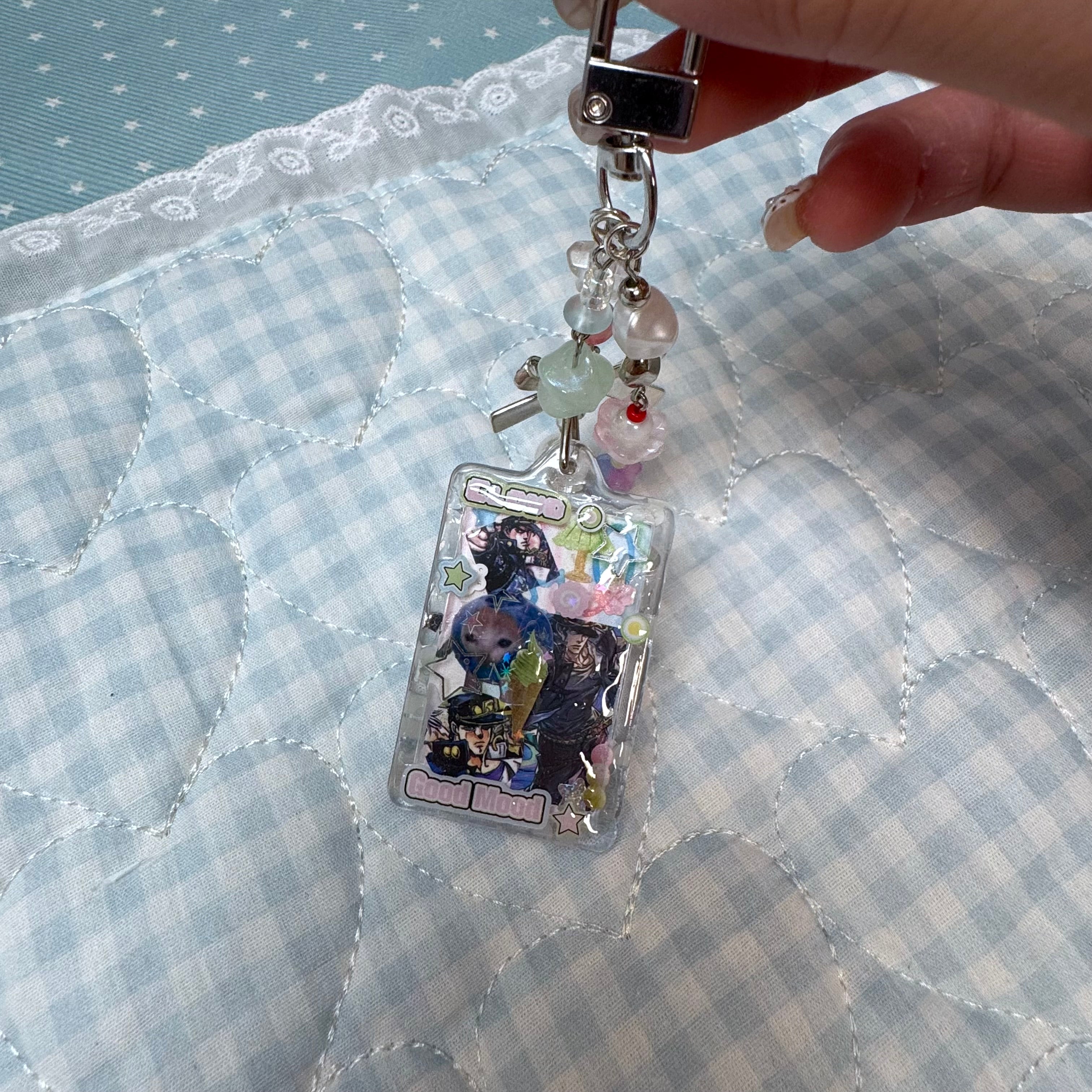 Decorated key chain with charms