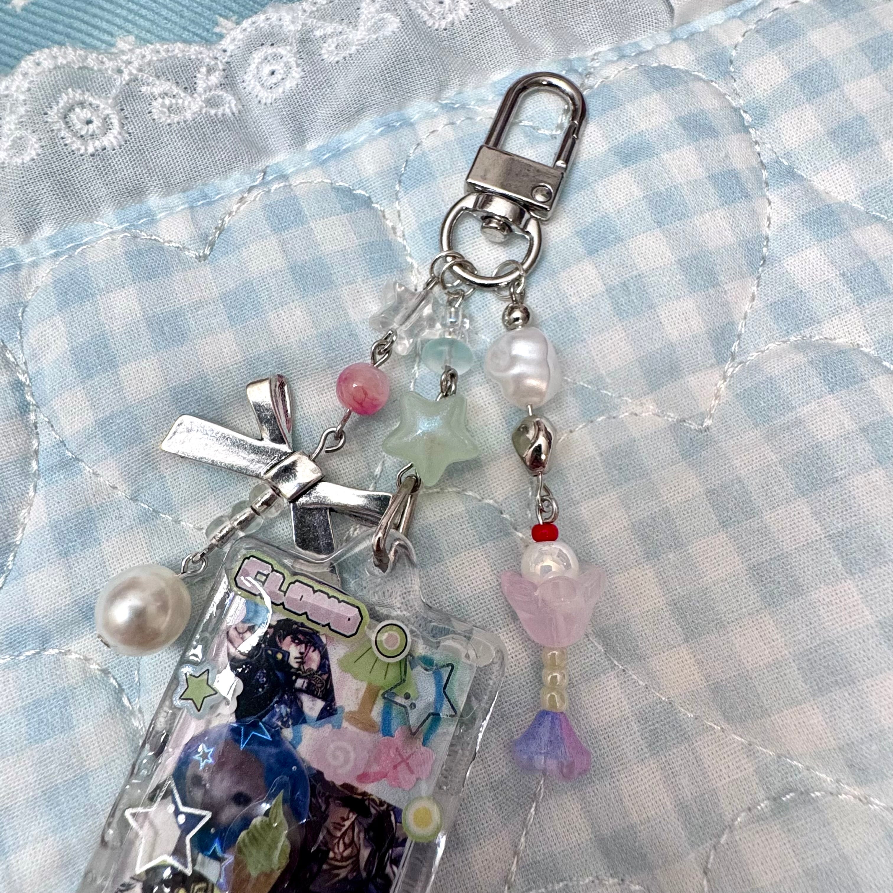 Decorated key chain with charms