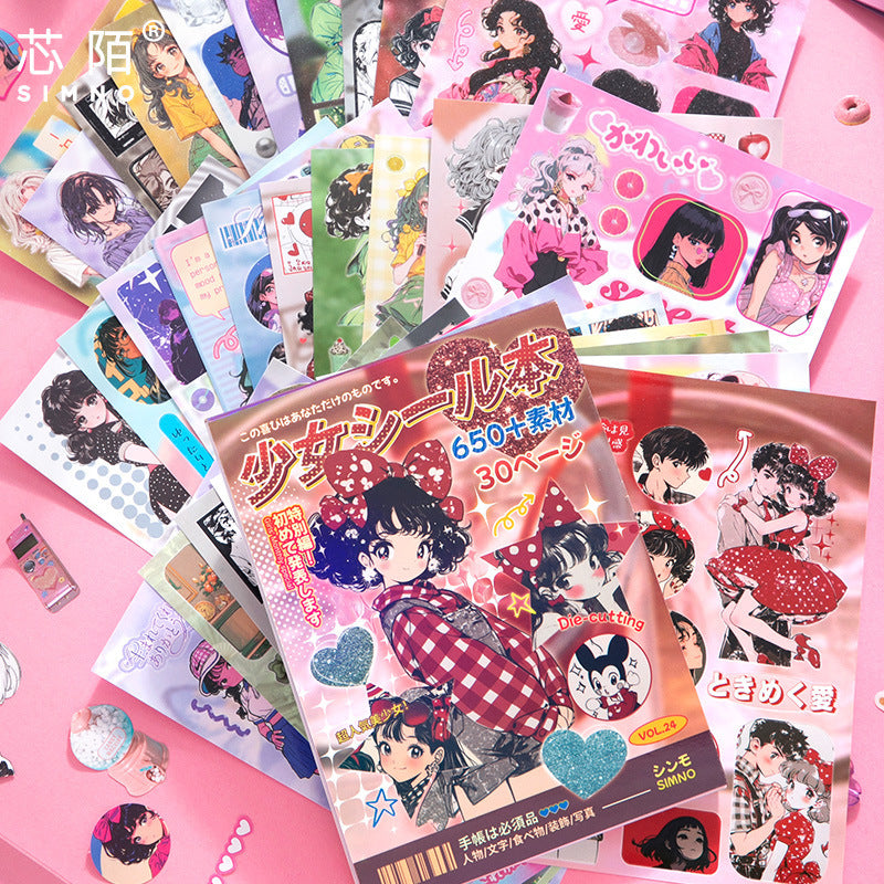 30 Pages Retro Style Sticker Book