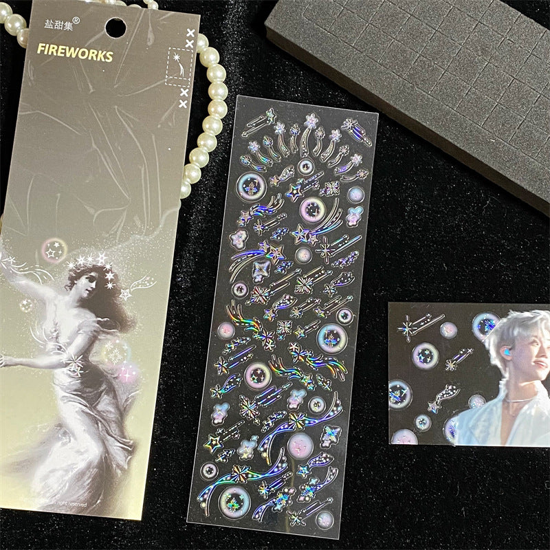 Aurora Silver Foil Line Sticker