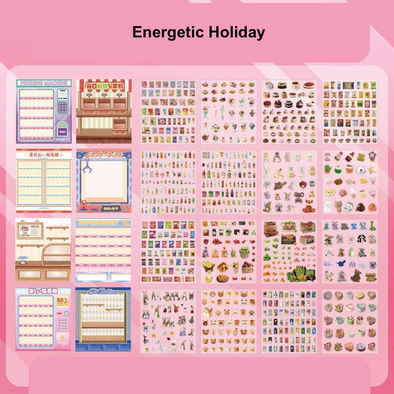 Beverage and Snacks Vending Machine Sticker Book