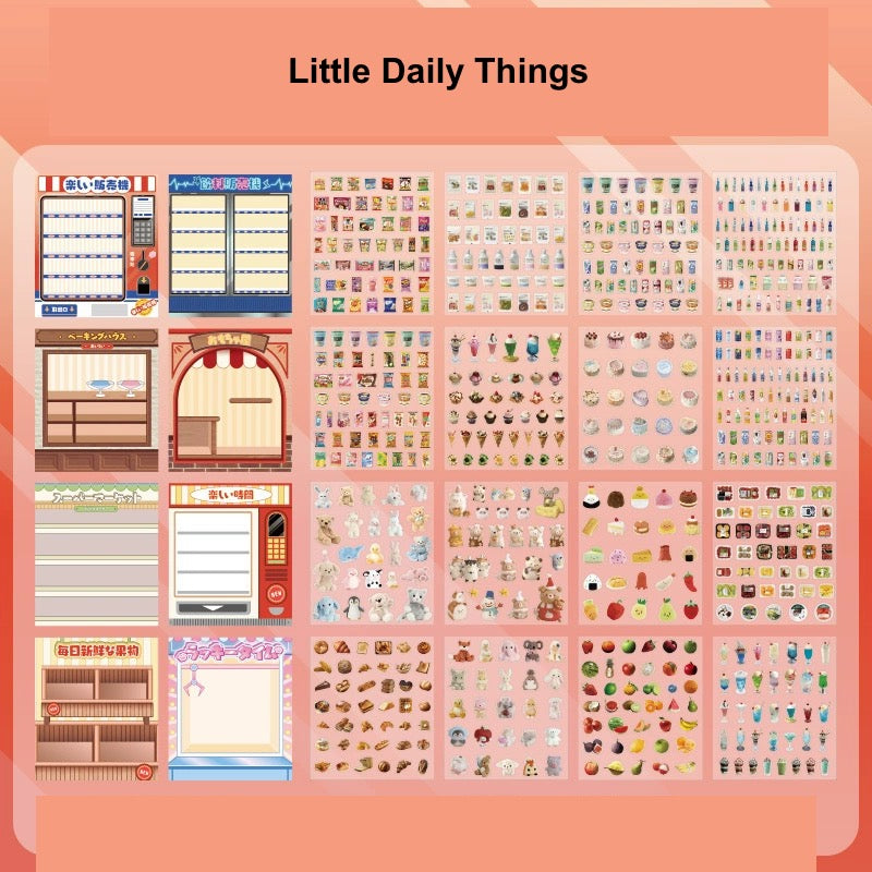 Beverage and Snacks Vending Machine Sticker Book