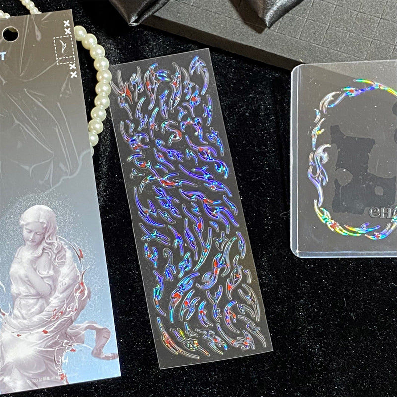 Aurora Silver Foil Line Sticker