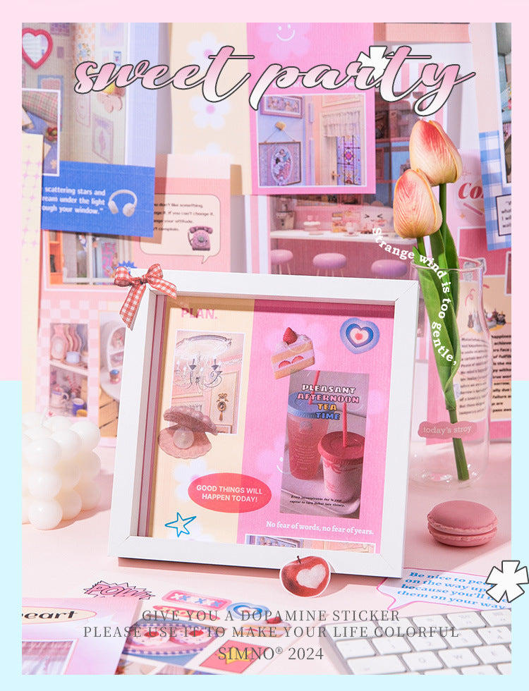 50 Pages Retro Sweet Party Sticker Book