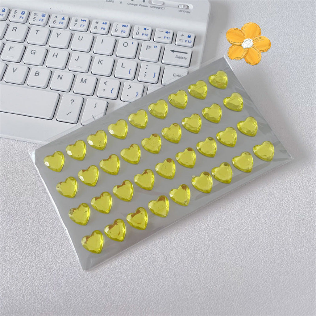 Acrylic Heart Shaped Rhinestone Stikers