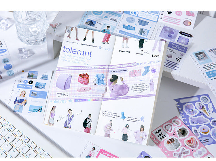 30 Pages Romance Coil Sticker Book