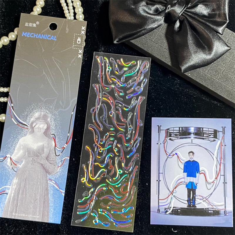 Aurora Silver Foil Line Sticker