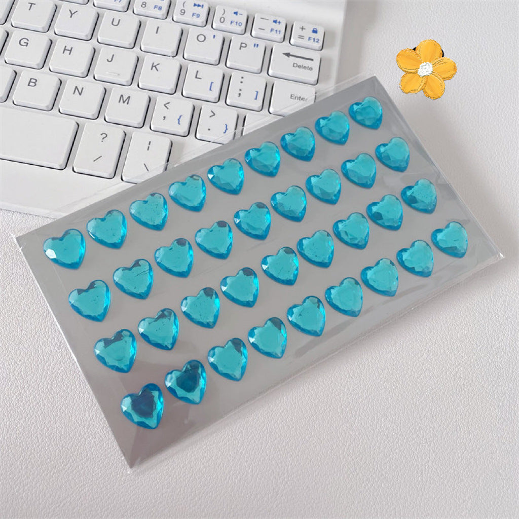 Acrylic Heart Shaped Rhinestone Stikers