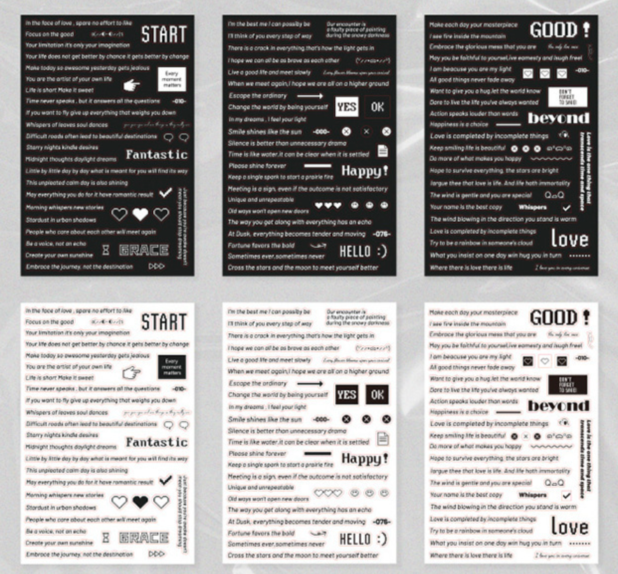 Between the Lines Series INS-style Text Themed Stickers for Journals