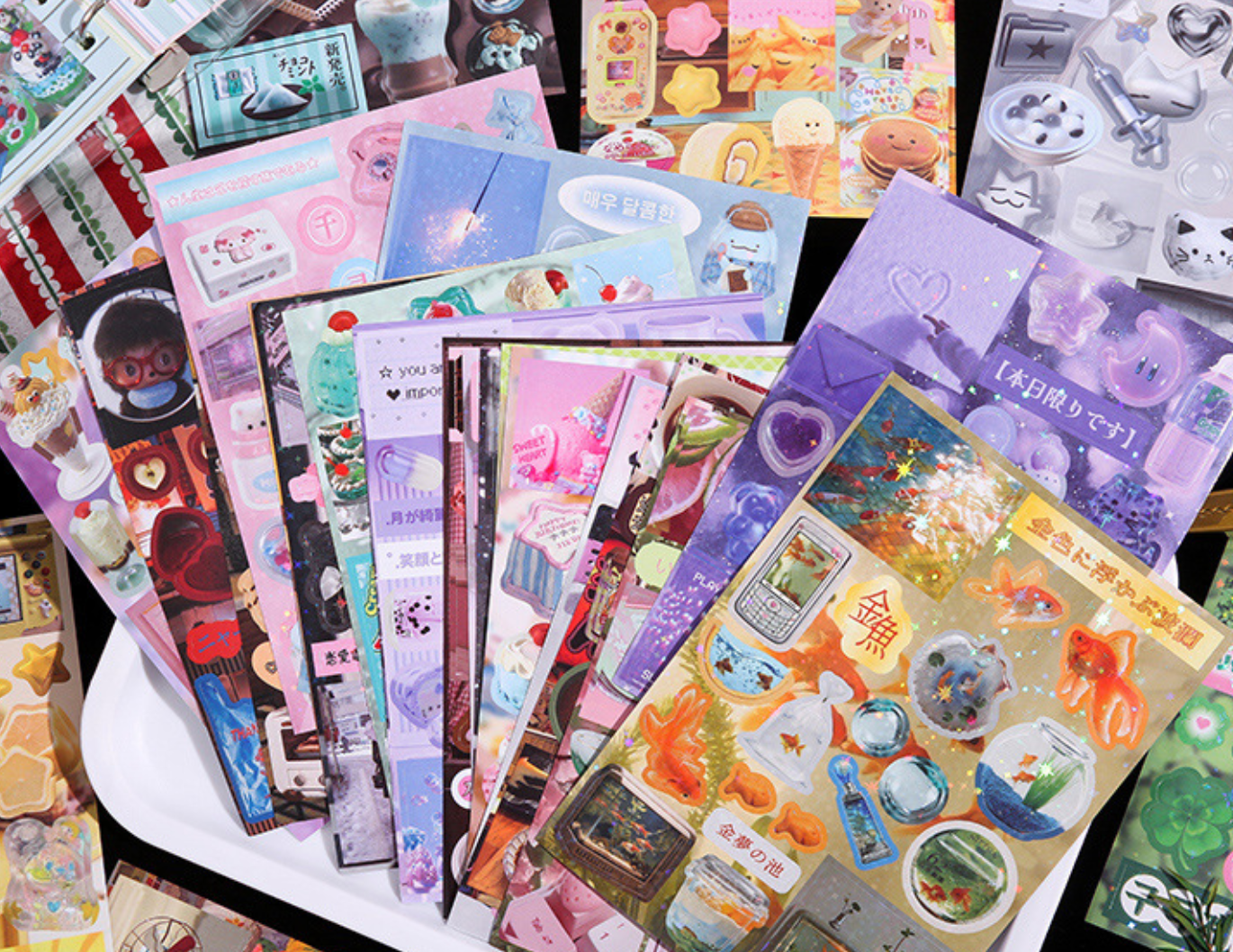 50 Pages Retro Kawaii Sticker Book