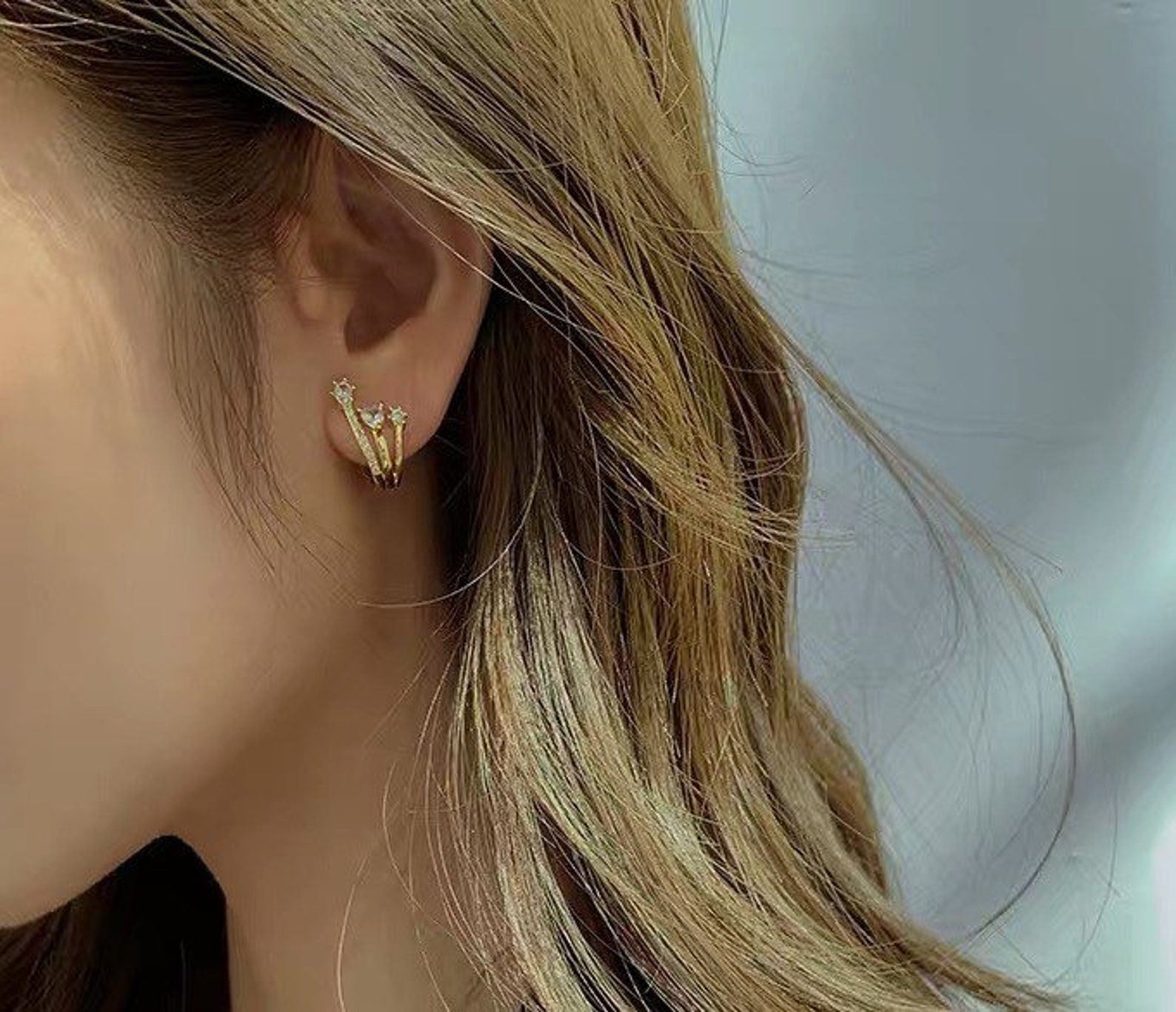 Gold Star Huggie Earrings