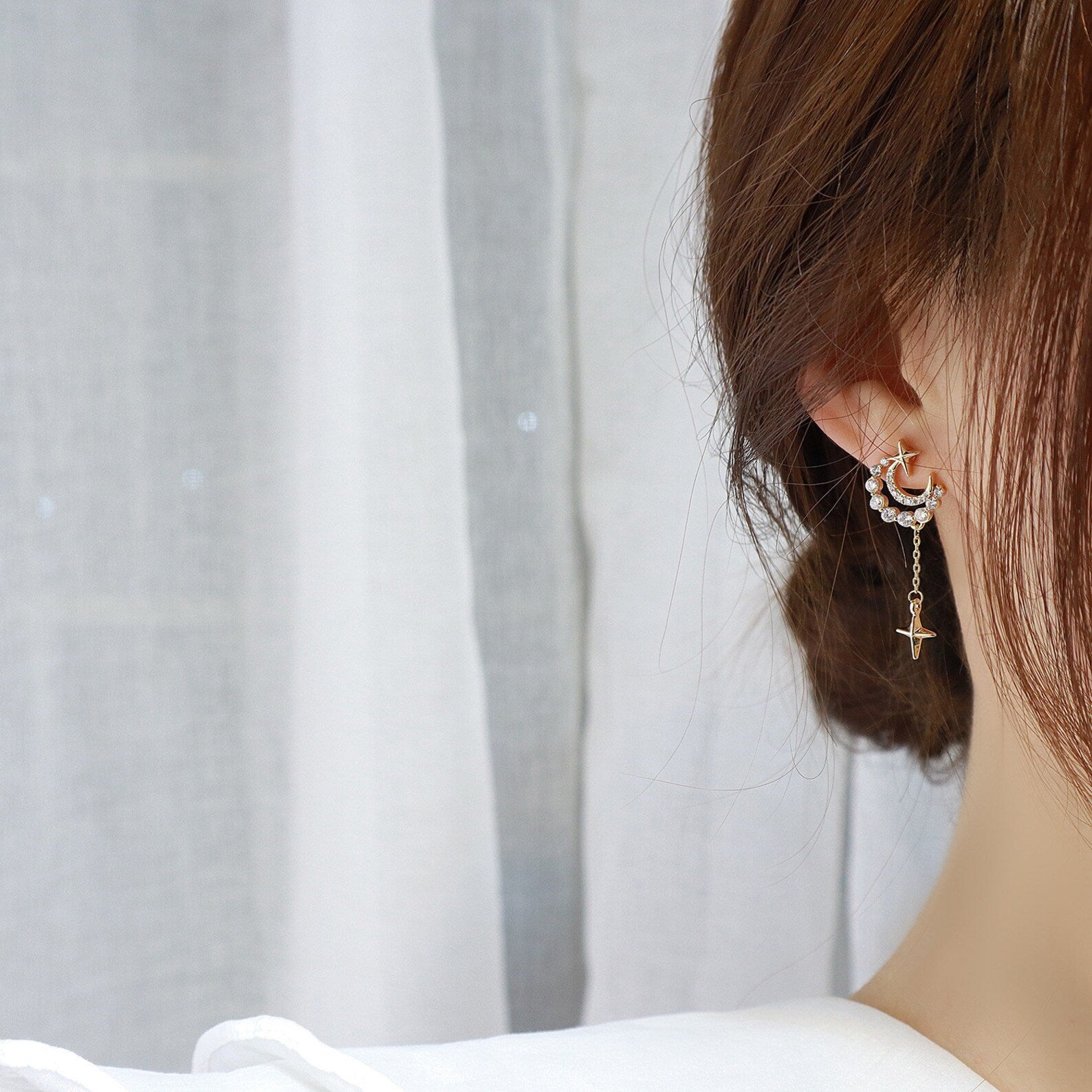Star Moon Earrings