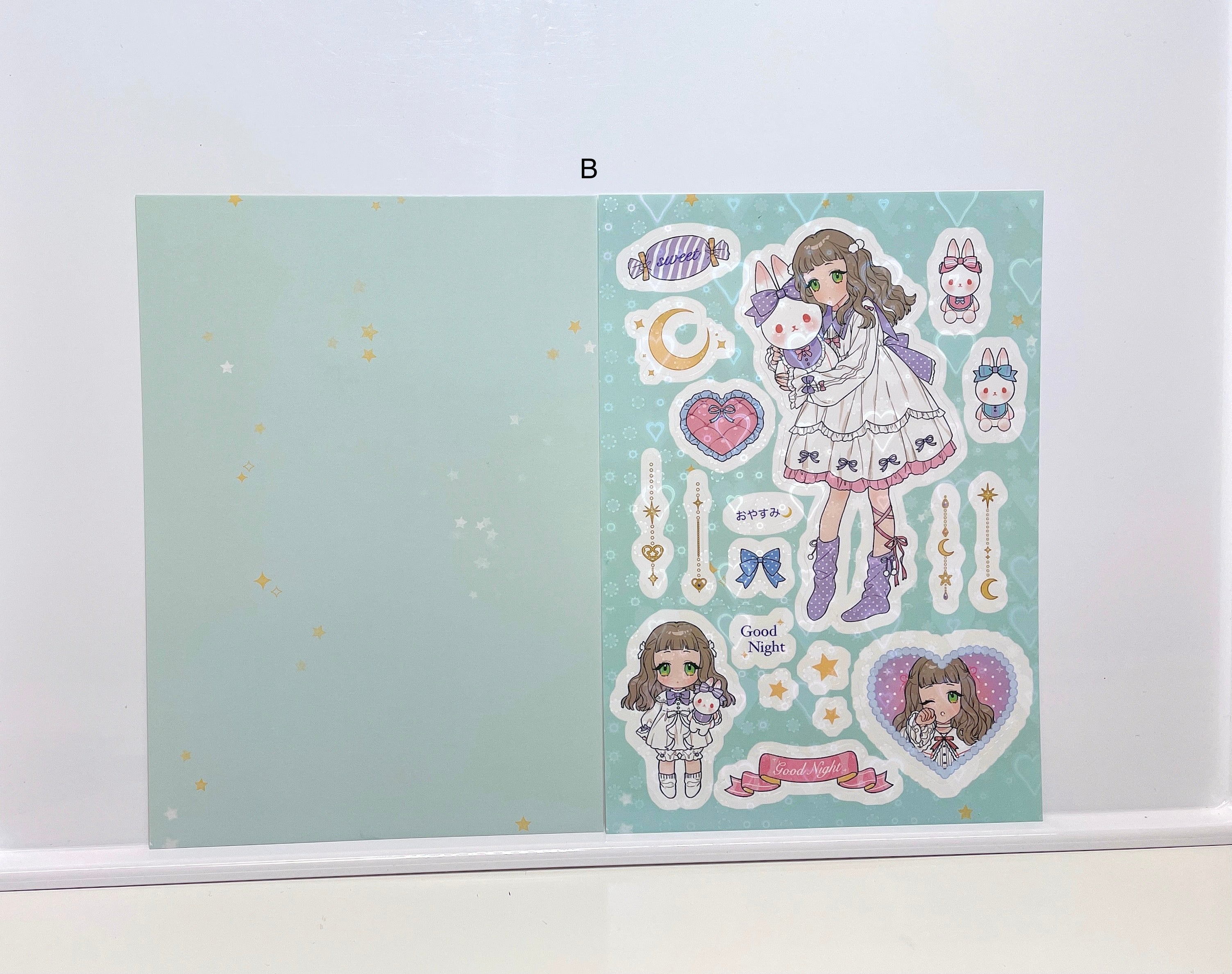 Comic girl sticker sheet