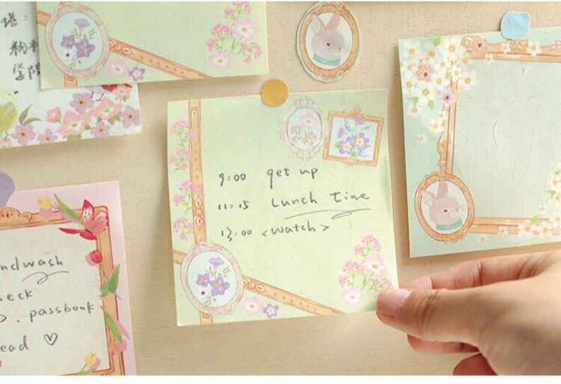 Bunny Bear Flower Memo Pad