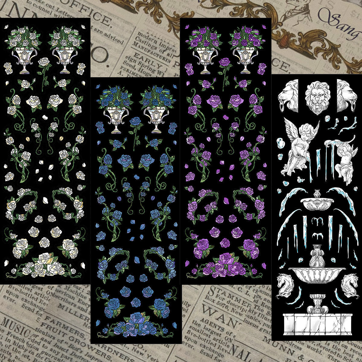 Retro Angel Flower Sticker