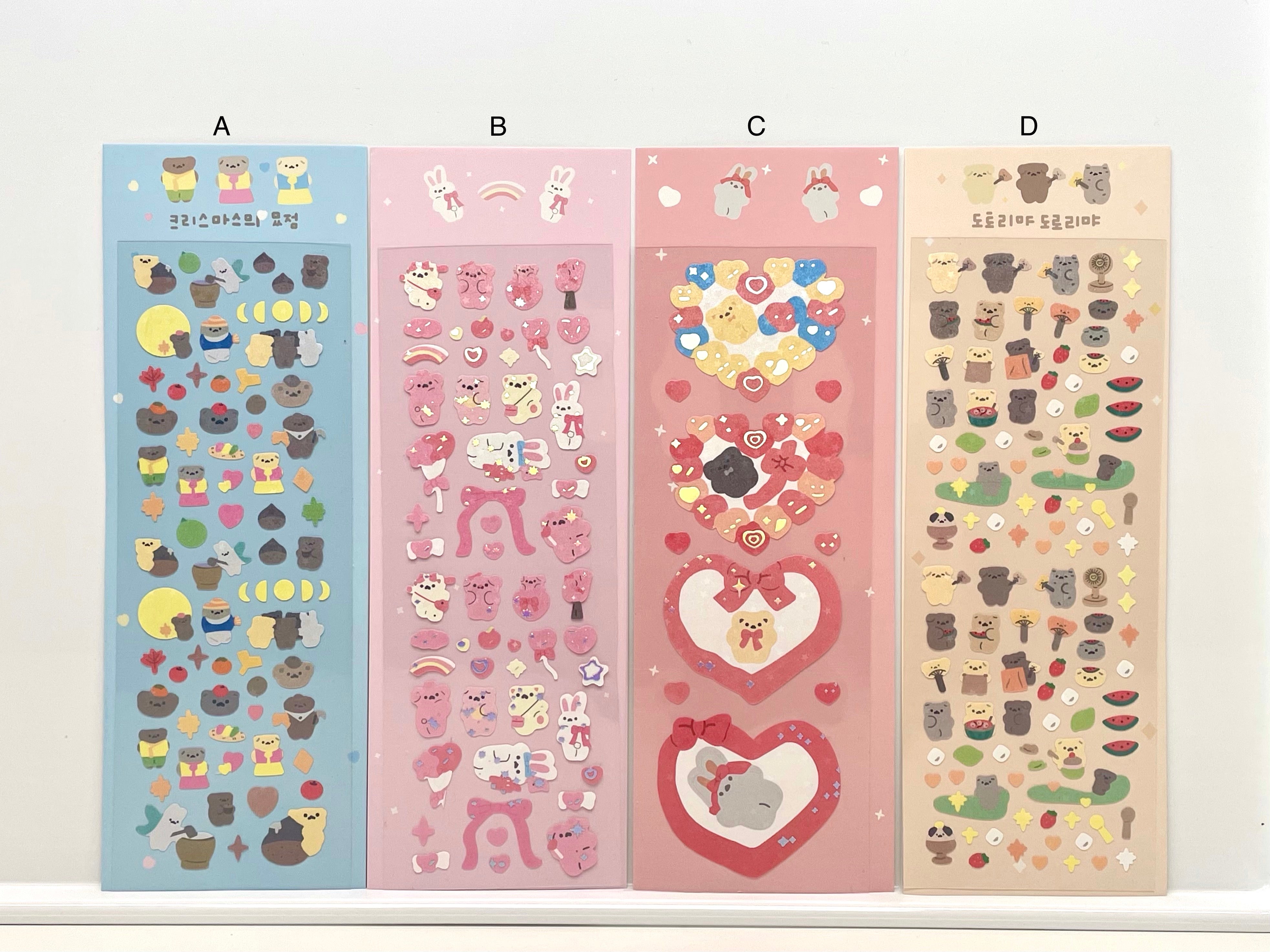 Kawaii bunny bear toploader deco sticker