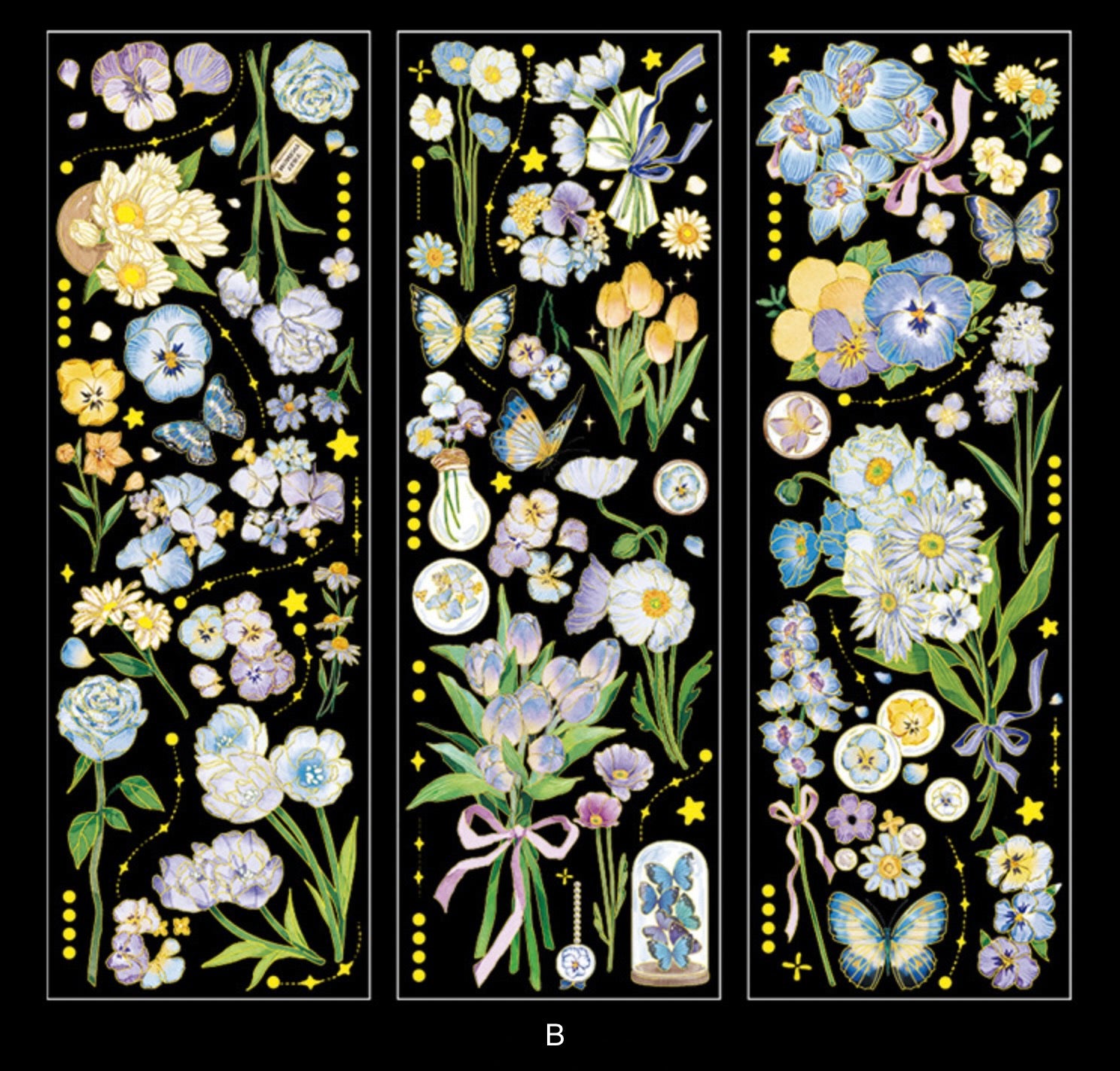 Gold Foil Flower Stickers