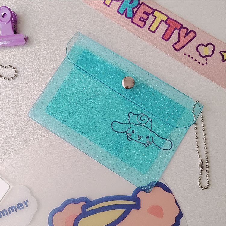 Small Clear Glitter Card Holder