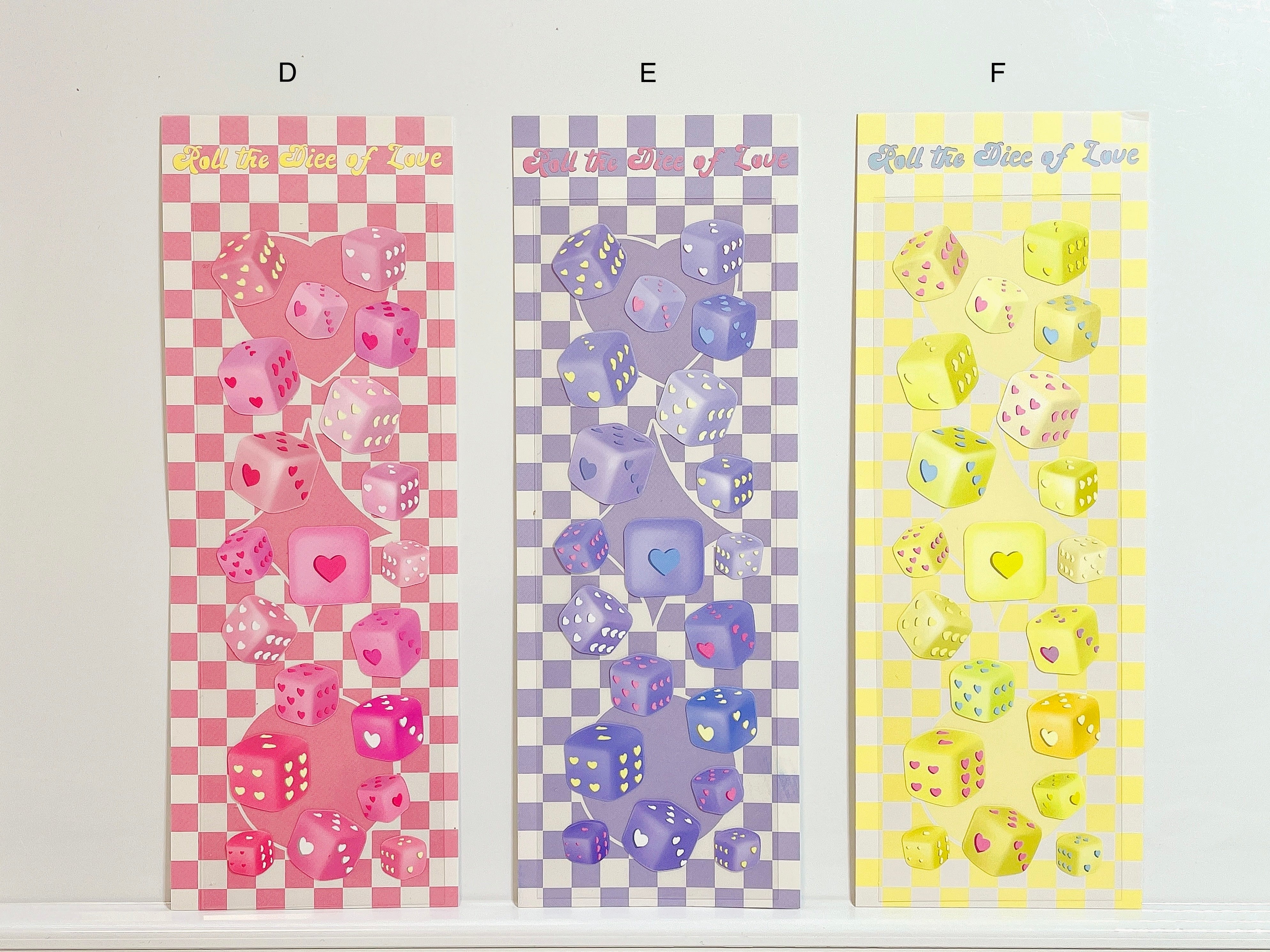Dice sticker sheet