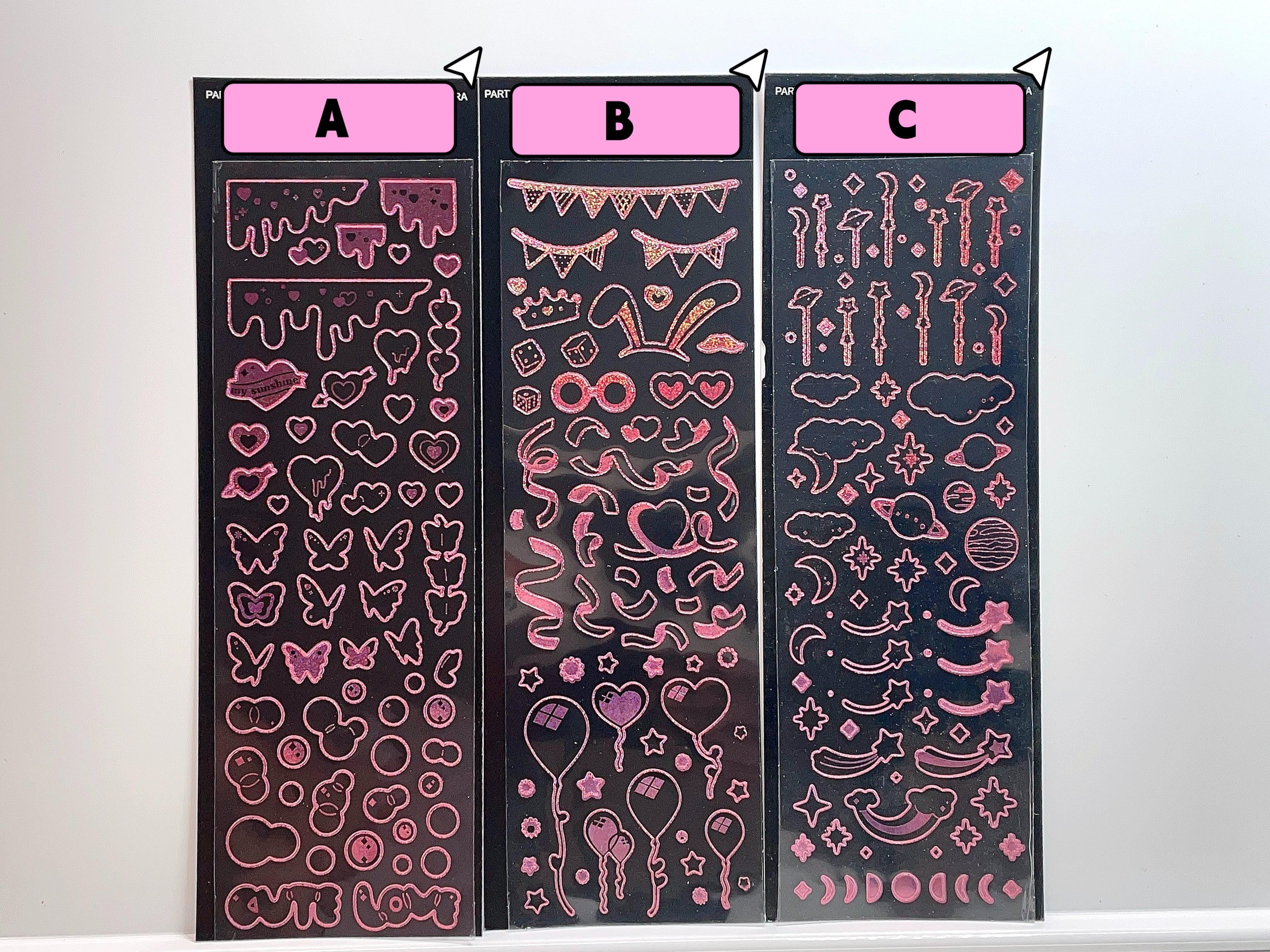 Pink Foil Ribbon Sticker