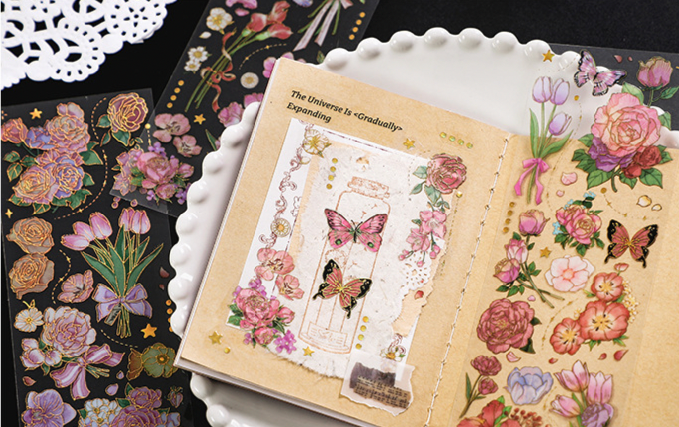 Gold Foil Flower Stickers