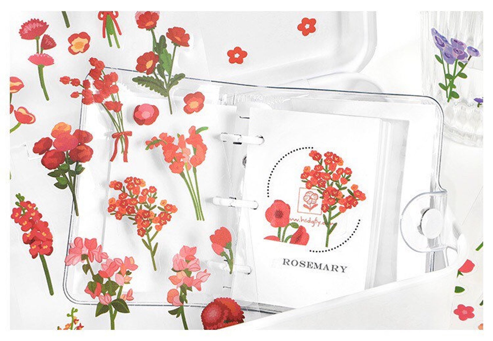 Flower stickers, bullet journal stickers, deco sticker, floral stickers