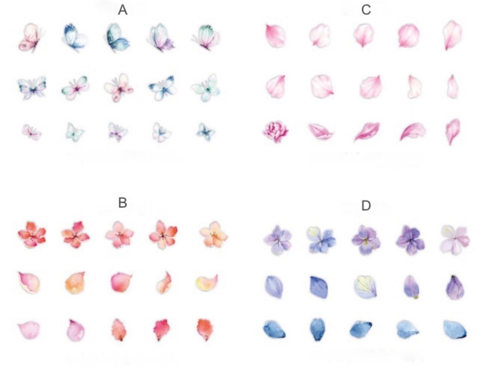 Sparkle Petals Stickers