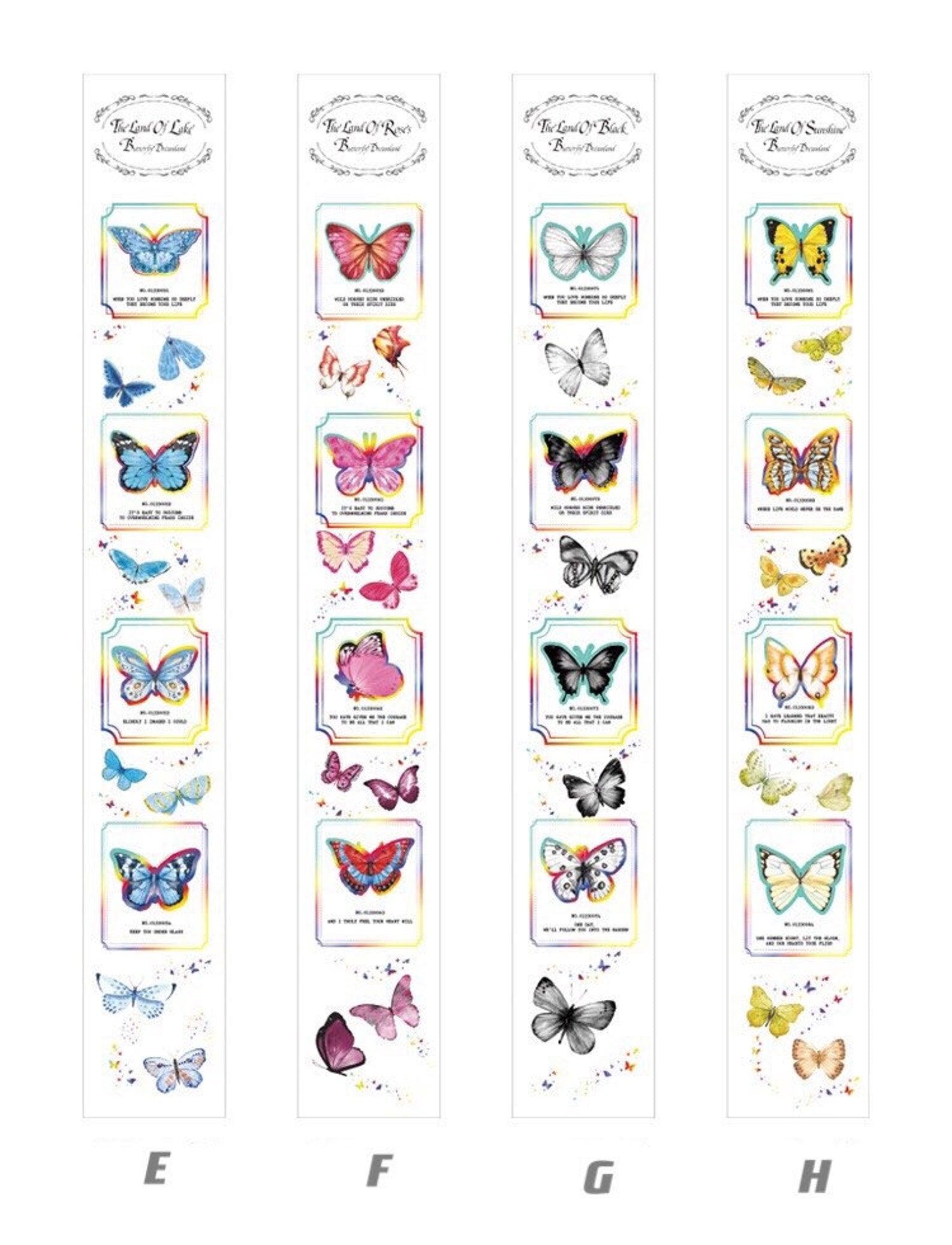 Matte PET laser butterfly washi tape, scrapbooking gift