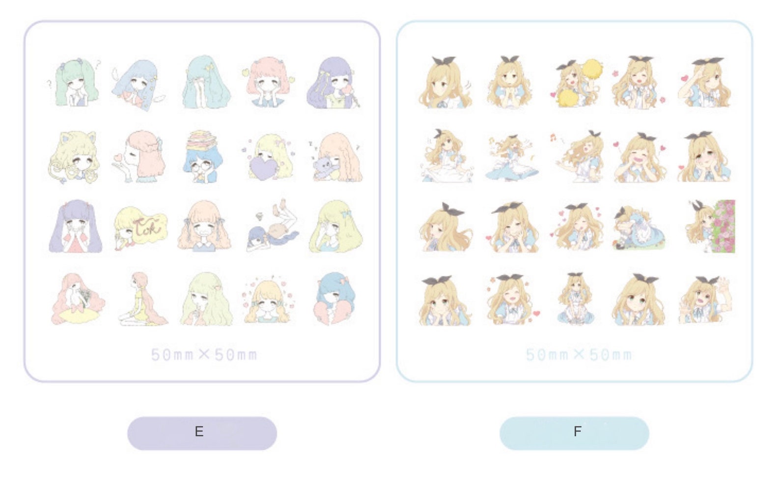 Cute Comic Girl Sticker Pack