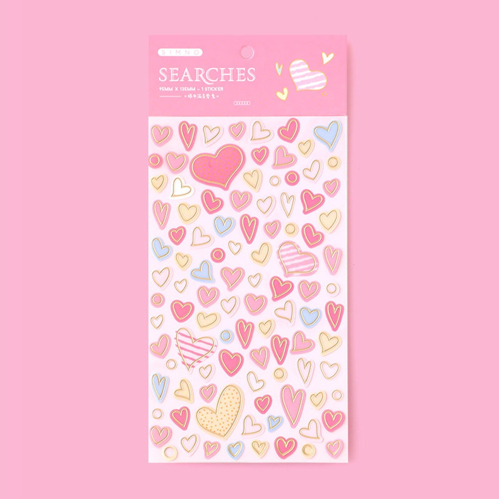 Kawaii mood tracker stickers, stars and heart deco sticker sheet