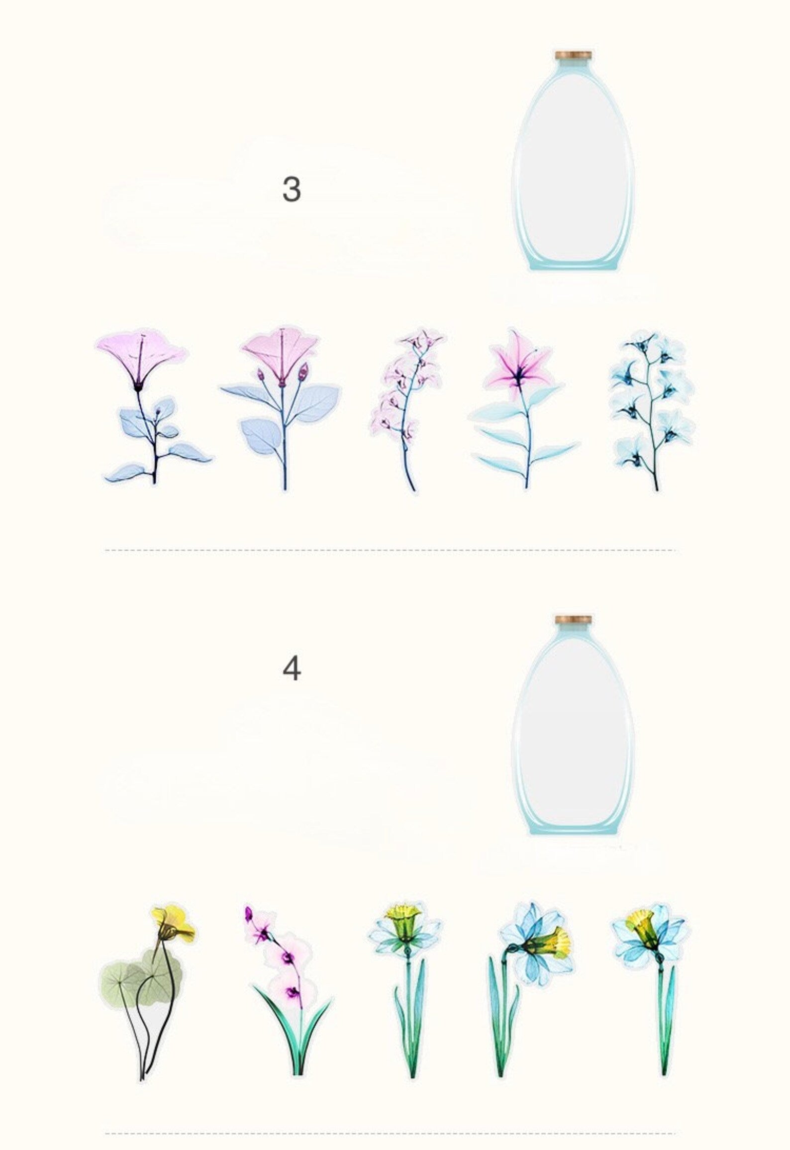 PET Flower Sticker Pack