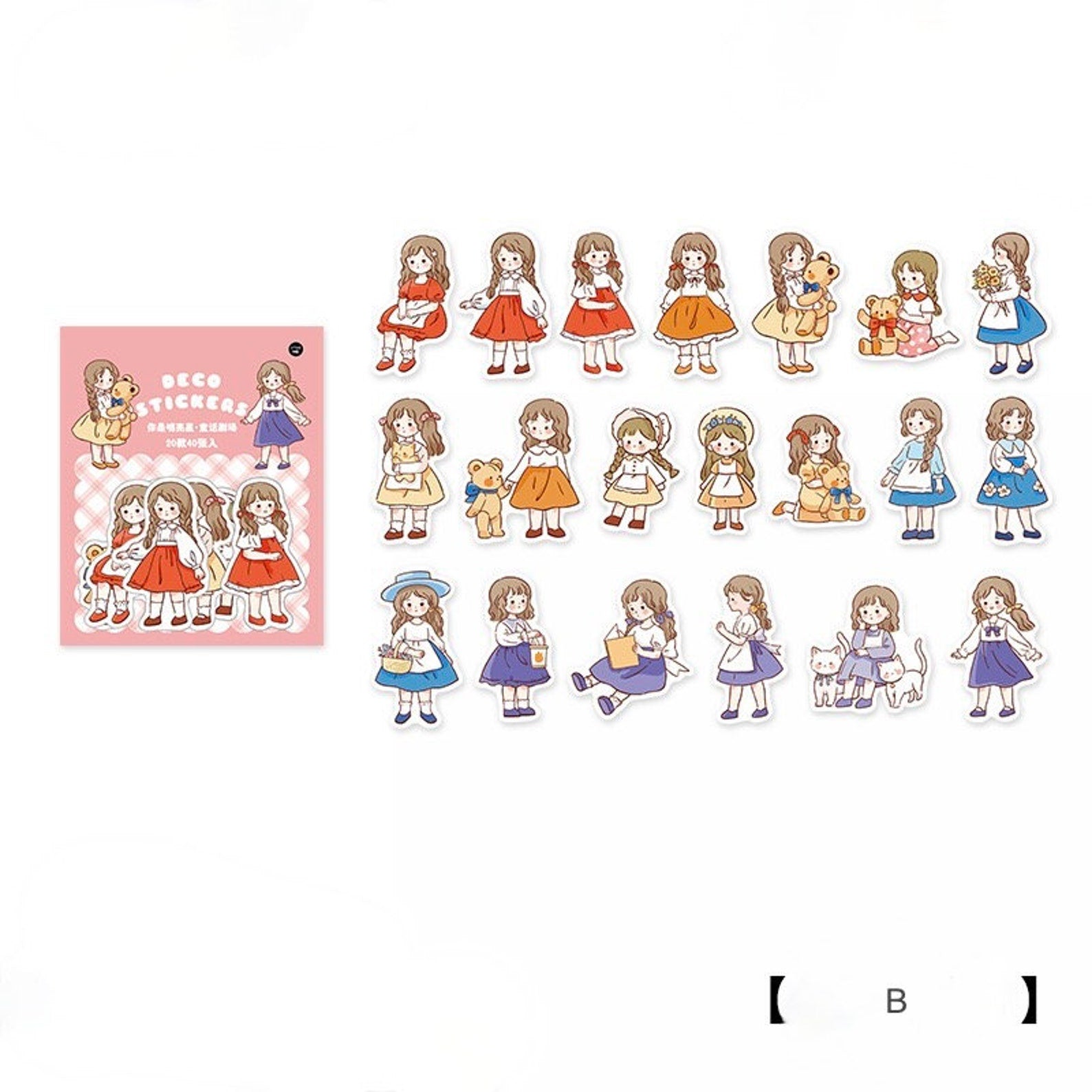 Cute girl sticker pack, cool guy stickers, boy and girl stickers, OOTD sticker, scrapbooking stickers