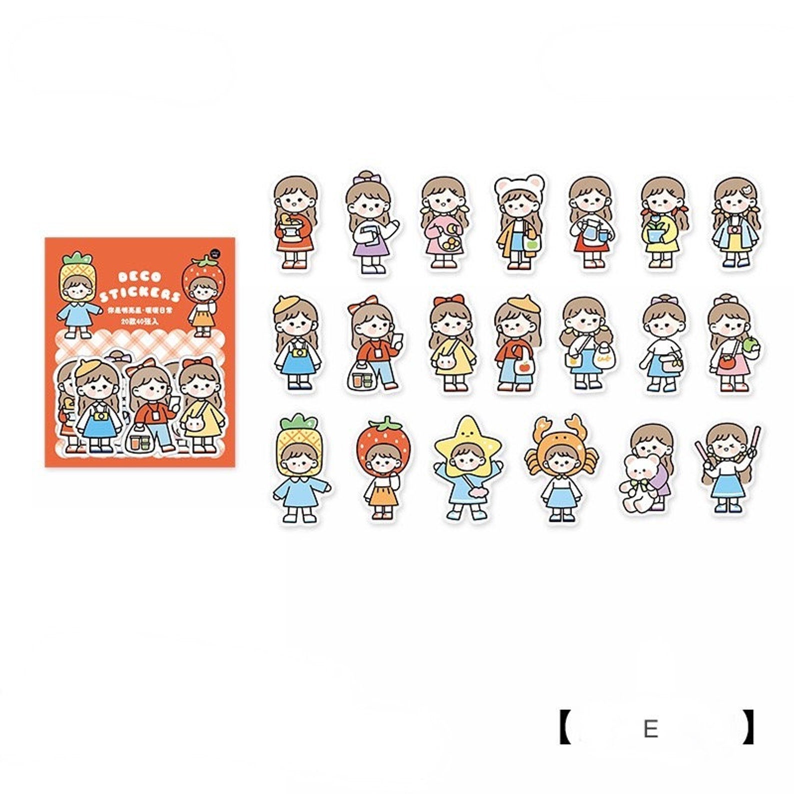 Cute girl sticker pack, cool guy stickers, boy and girl stickers, OOTD sticker, scrapbooking stickers